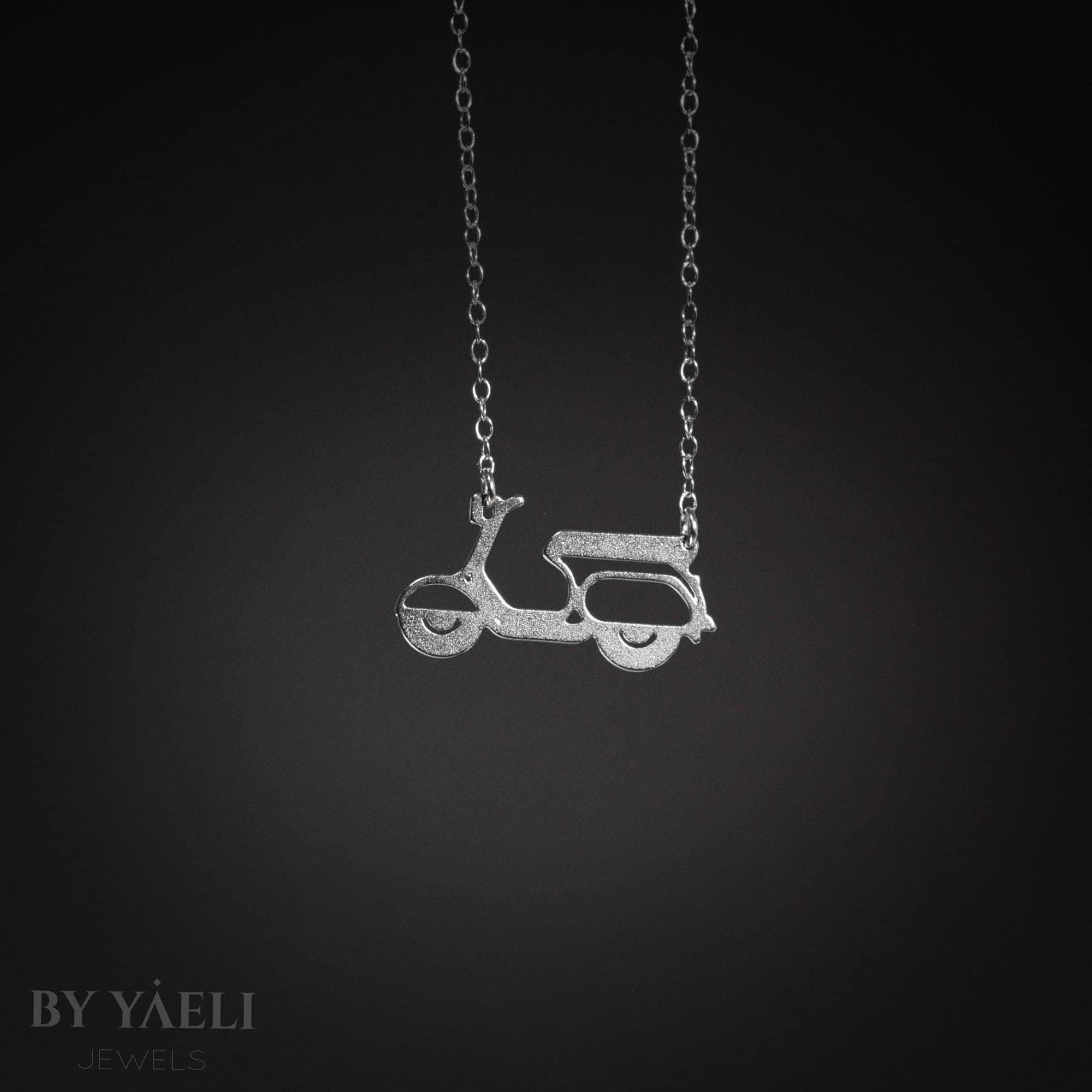 Vespa necklace scooter necklace silver Vespa scooter motorcycle pendant gifts motorbike necklace