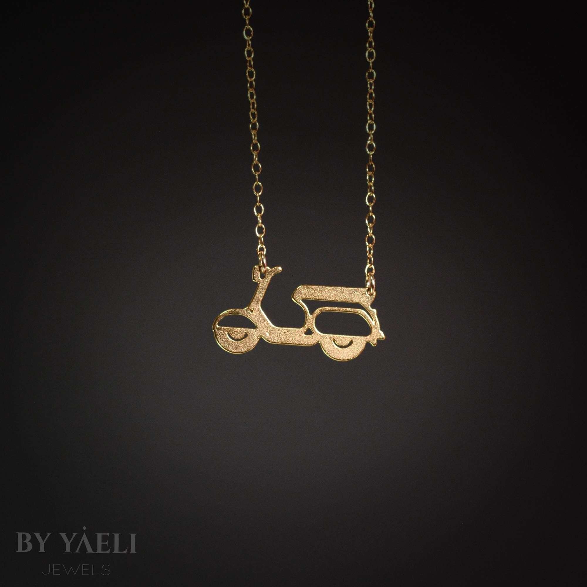Vespa necklace scooter necklace gold Vespa scooter motorcycle pendant gifts motorbike necklace