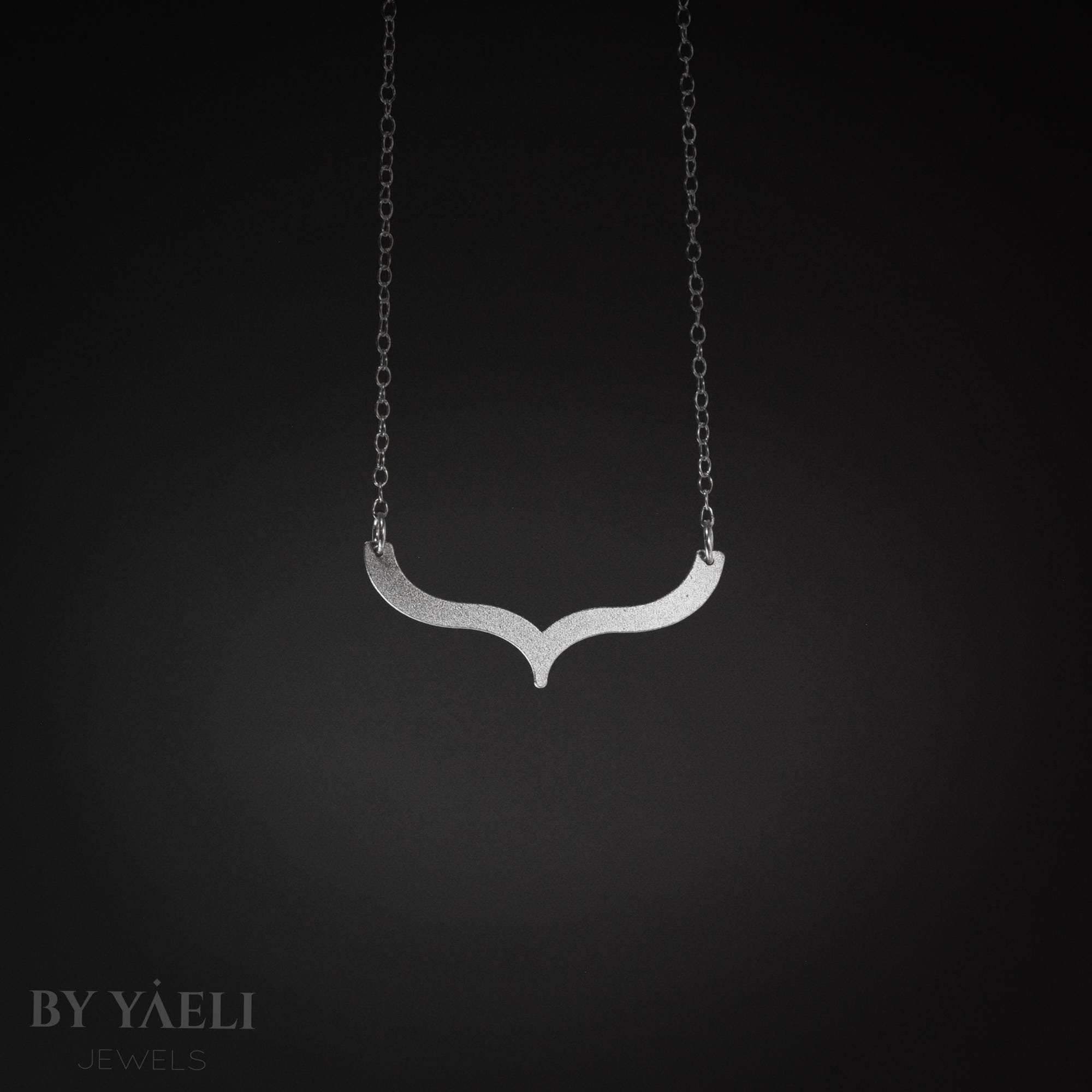 Geometric necklace silver bracket necklace