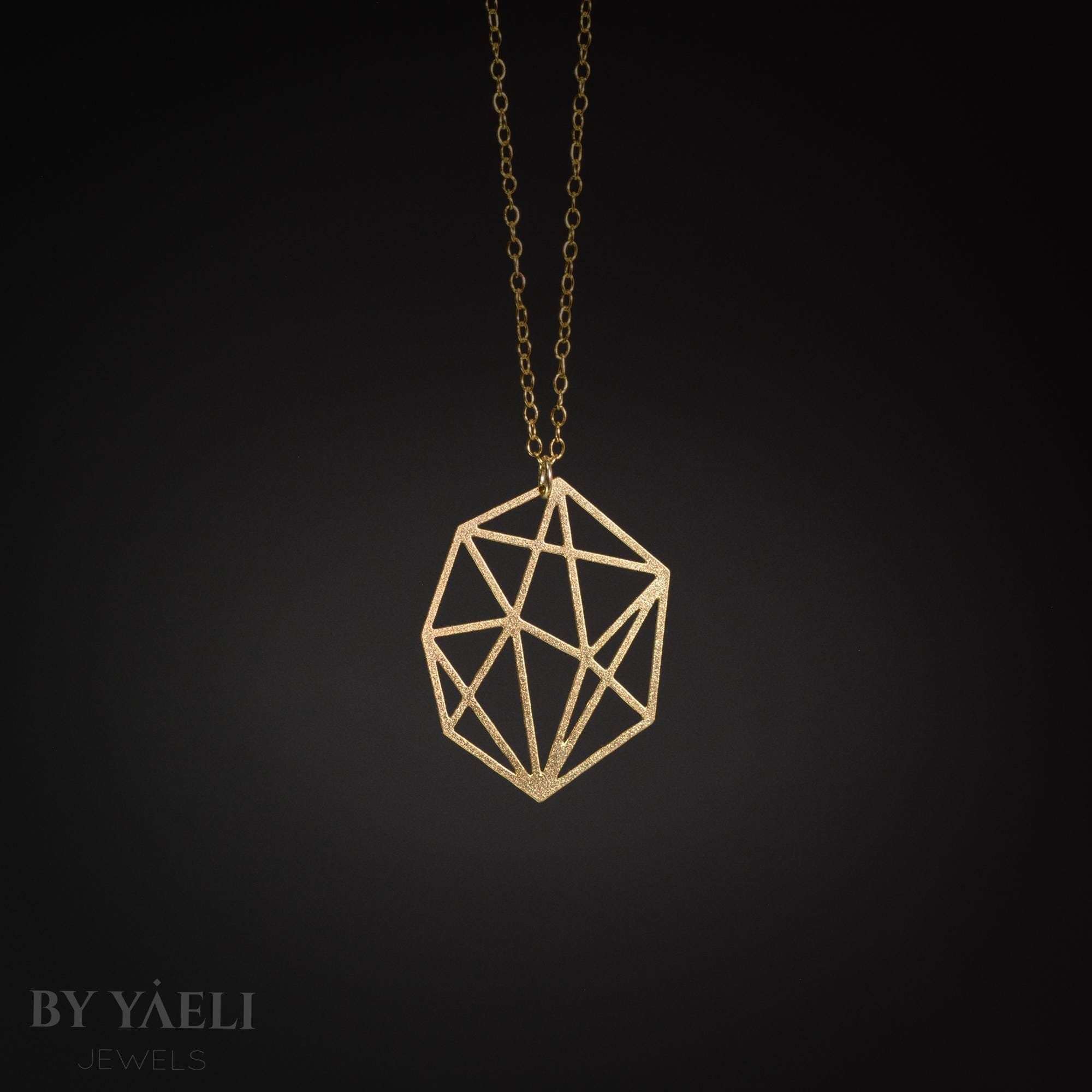 Geometric necklace gold diamond shape necklace minimalist necklace gift for here