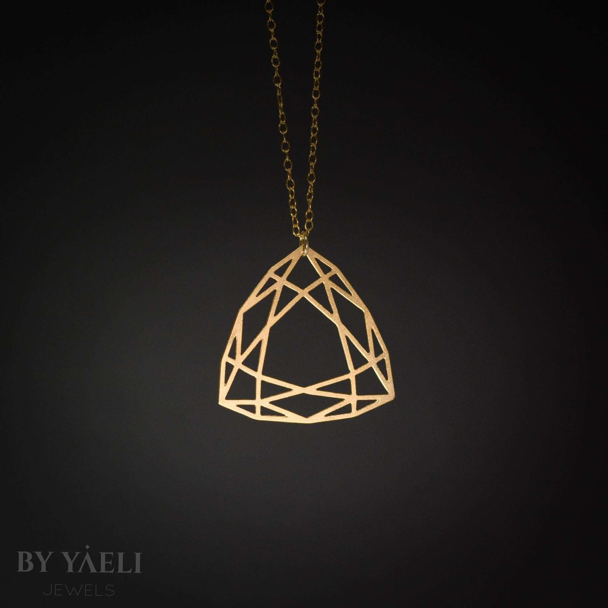 Geometric necklace gold diamond necklace triangle necklace long necklace