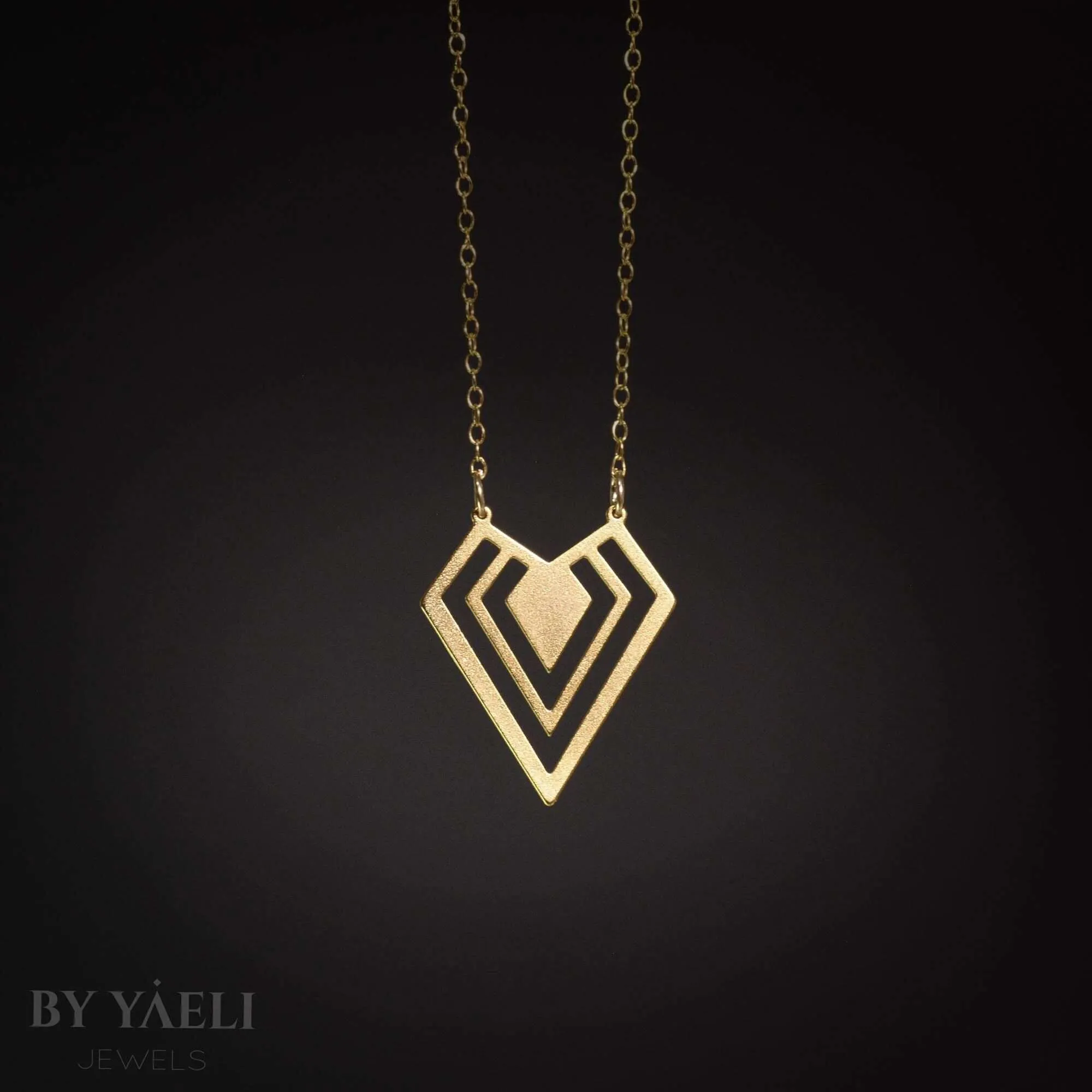 Geometric necklace gold triangle necklace diamond shape necklace triangle pendant