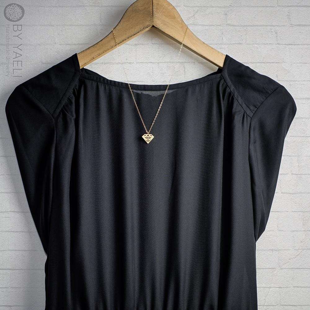 Geometric necklace gold diamond necklace dainty minimalist necklace 3 Geometric necklace gold diamond necklace dainty minimalist necklace - Image 3