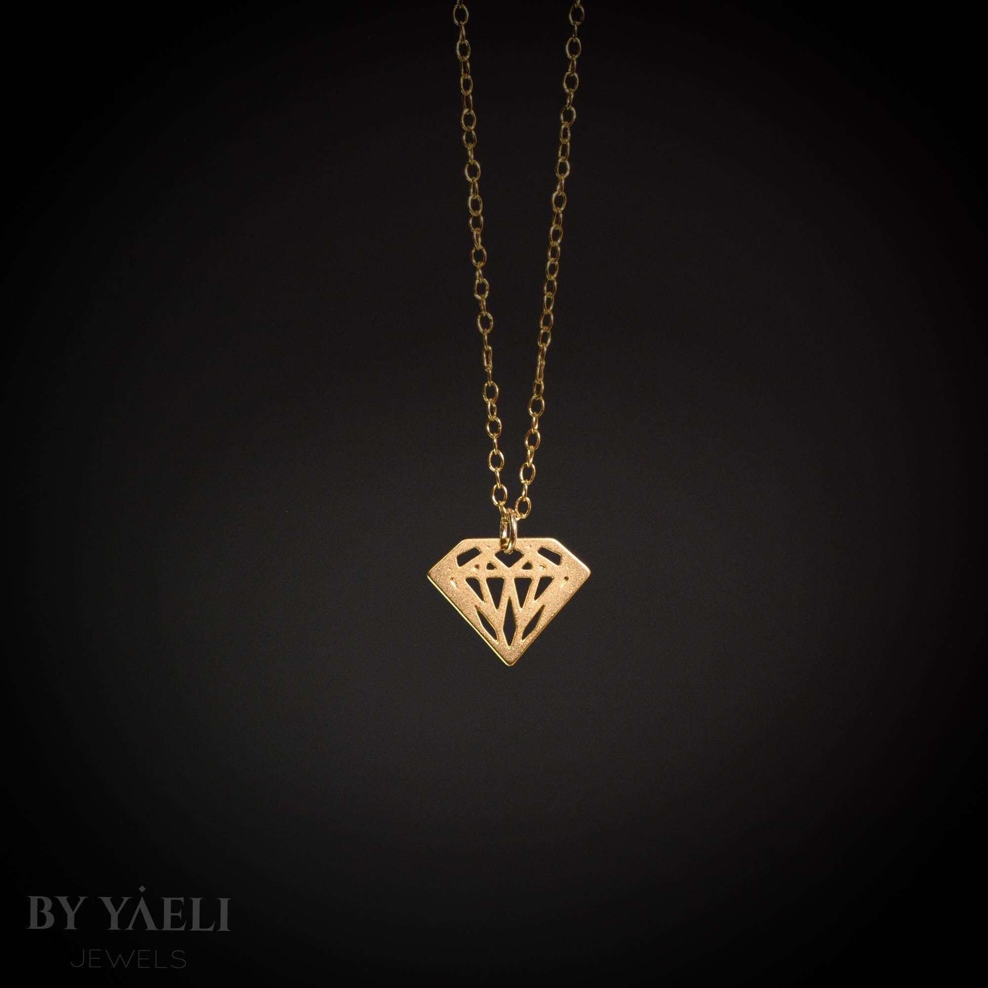 Geometric necklace gold diamond necklace dainty minimalist necklace