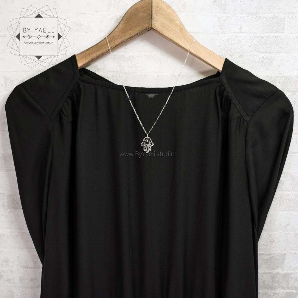 Hamsa necklace silver hamsa jewelry protection necklace hand charm