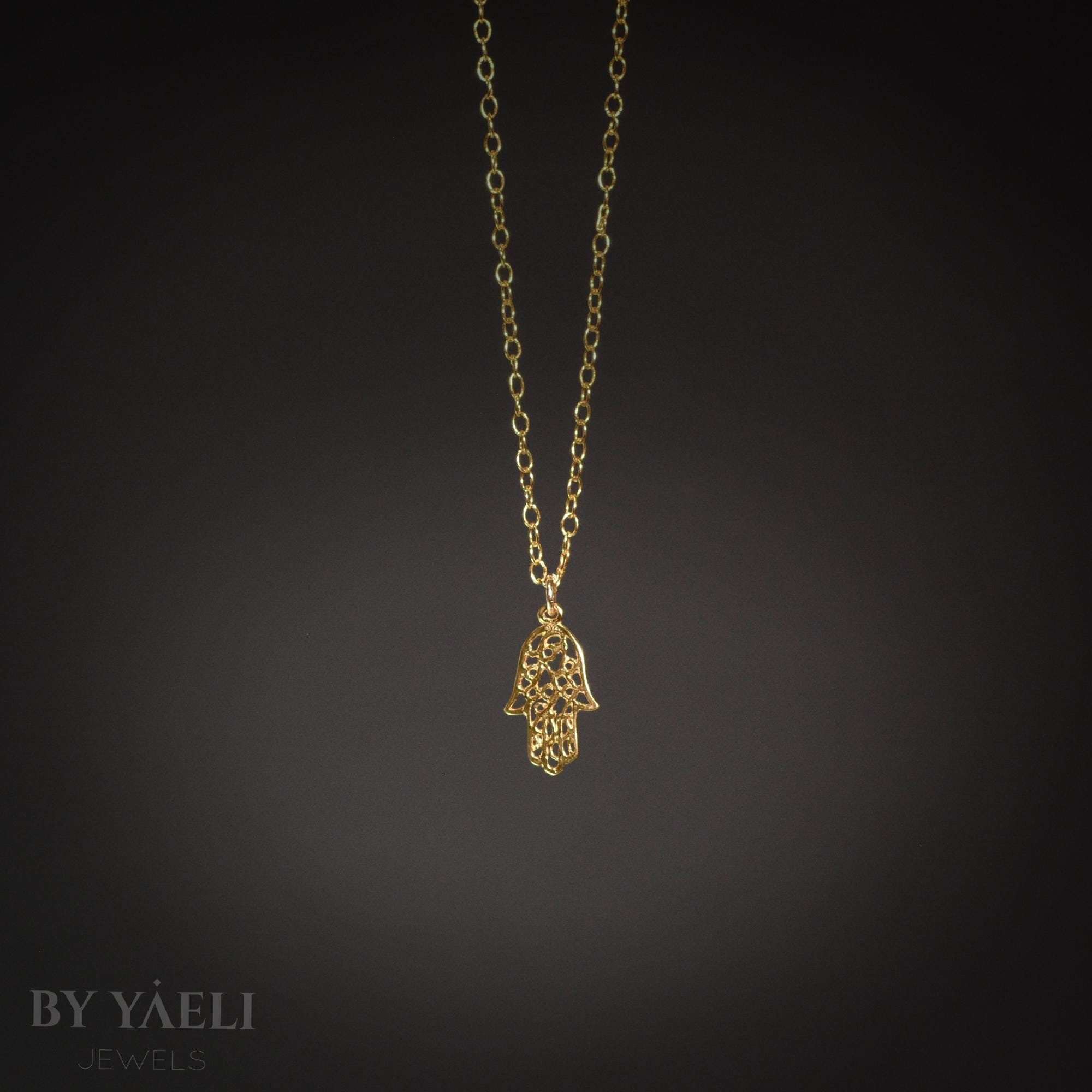Hamsa necklace gold hamsa charm hamsa jewelry gold hamsa pendant