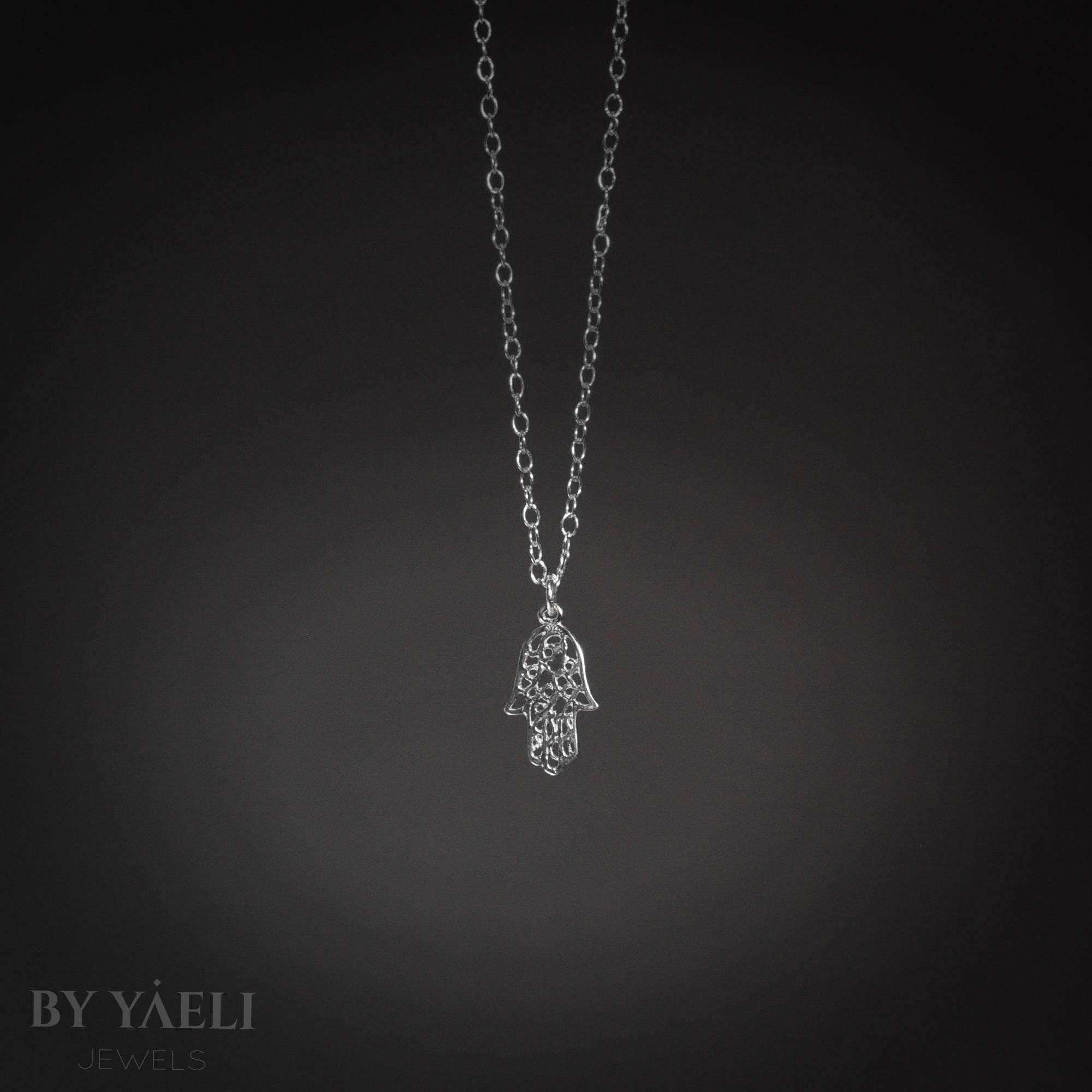 Hamsa necklace silver hamsa charm hamsa jewelry hamsa pendant