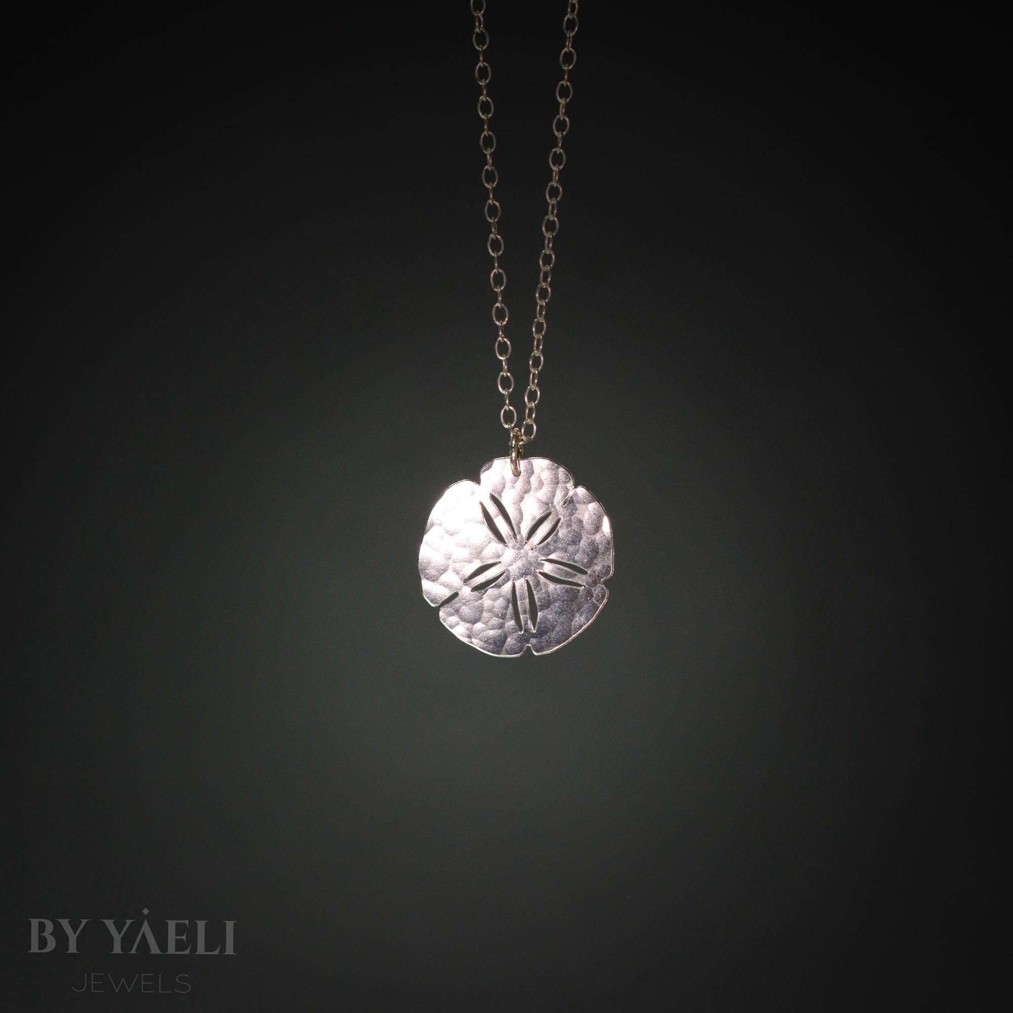 Sand dollar necklace, silver sea urchin necklace, ocean necklace