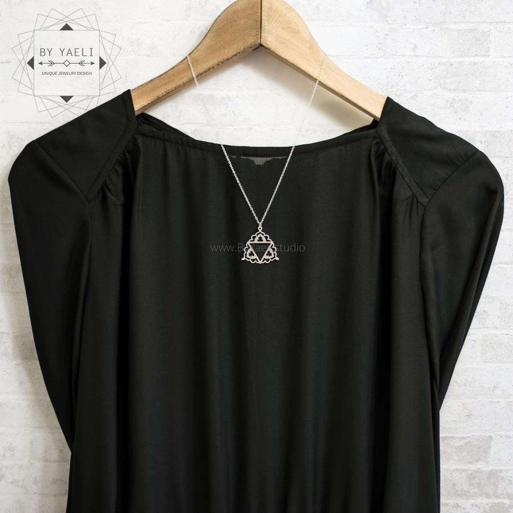 Gypsy necklace silver geometric jewelry boho necklace triangle necklace gypsy jewelry 3 Gypsy necklace silver geometric jewelry boho necklace triangle necklace gypsy jewelry - Image 3