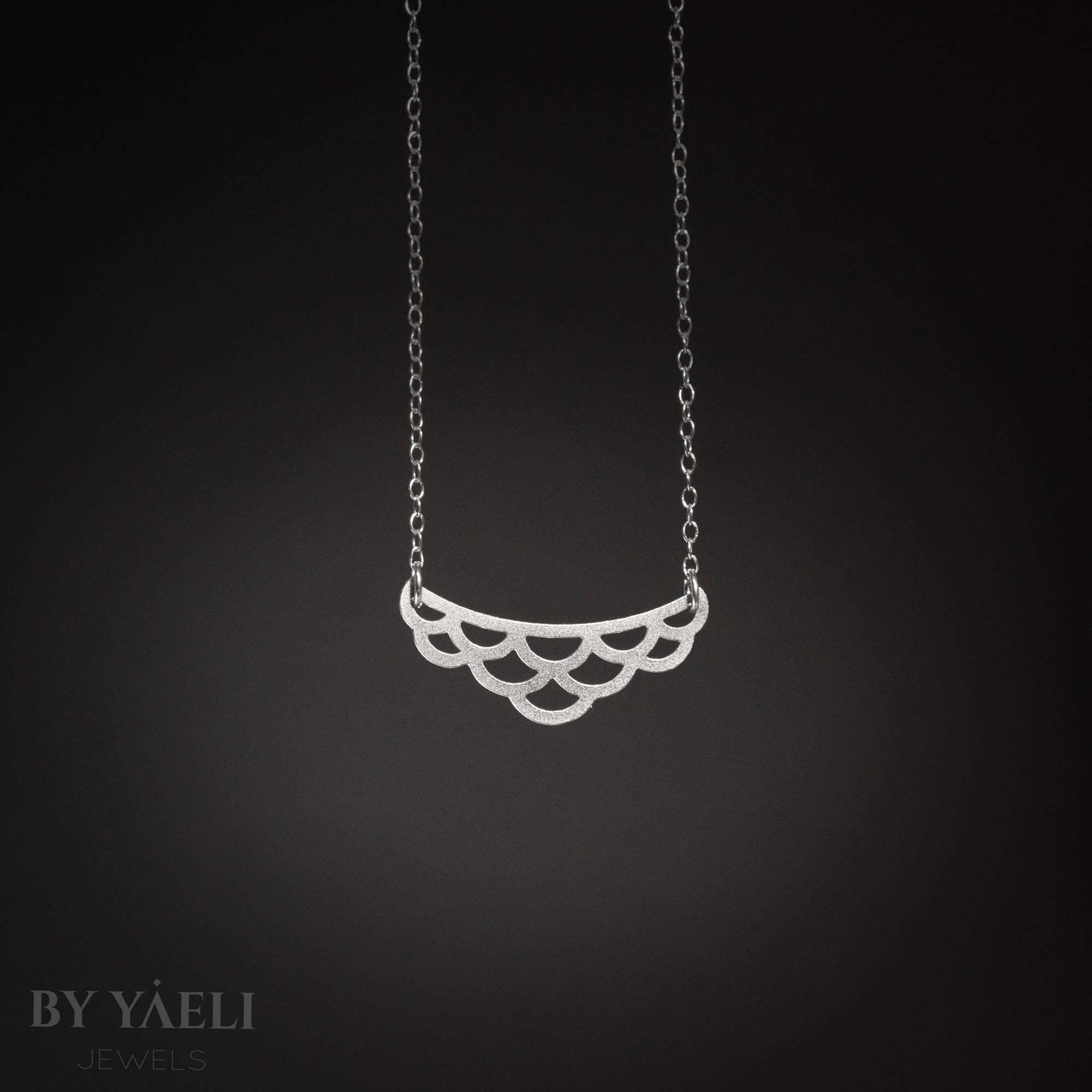 Geometric necklace half circle necklace gift for her