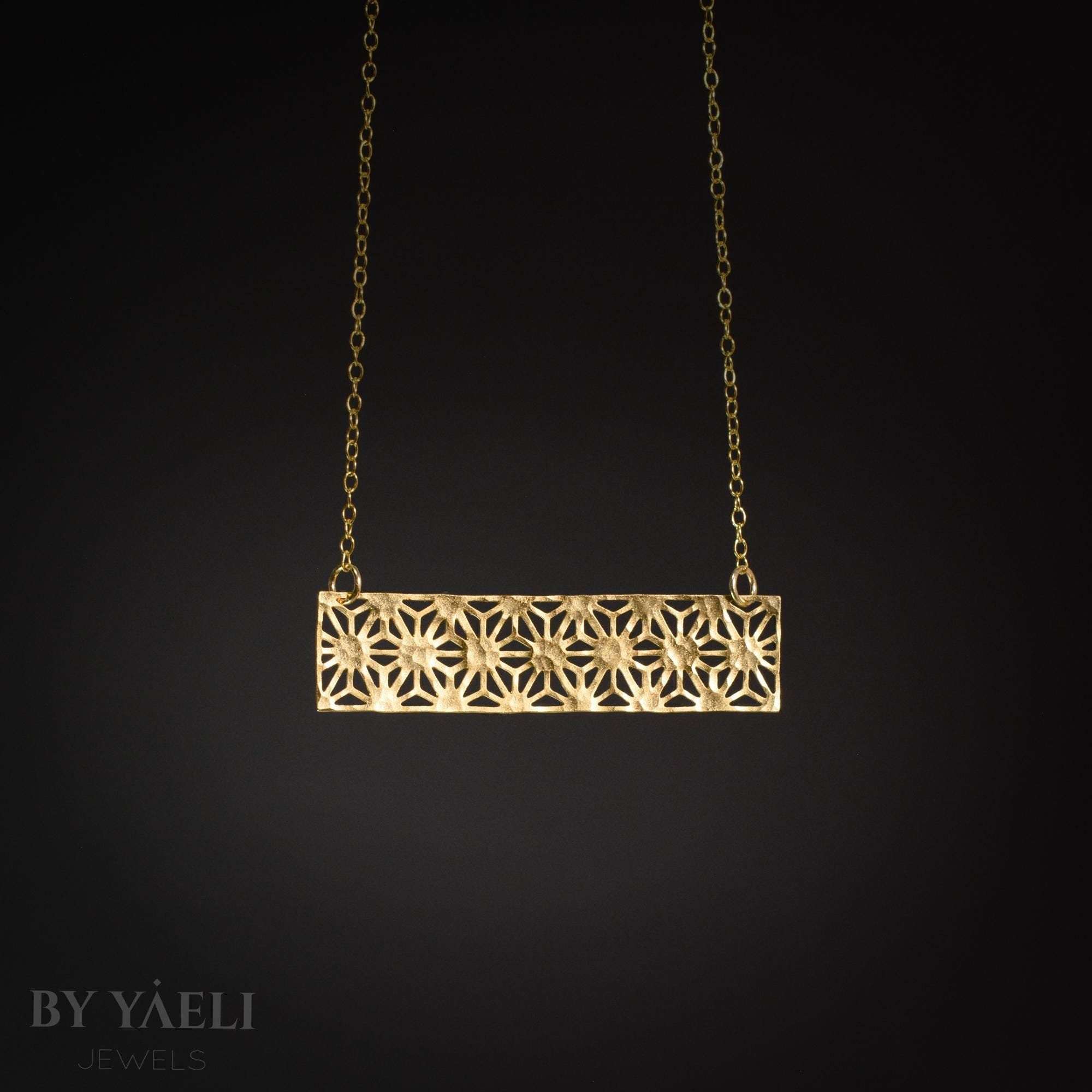 Geometric necklace gold rectangular necklace gift for her