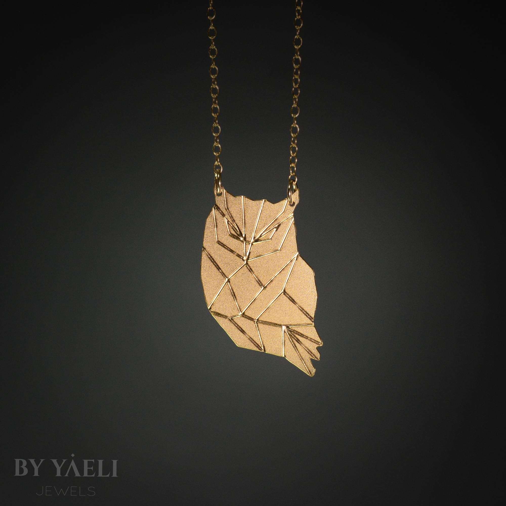 Owl necklace origami necklace geometric owl pendant origami owl