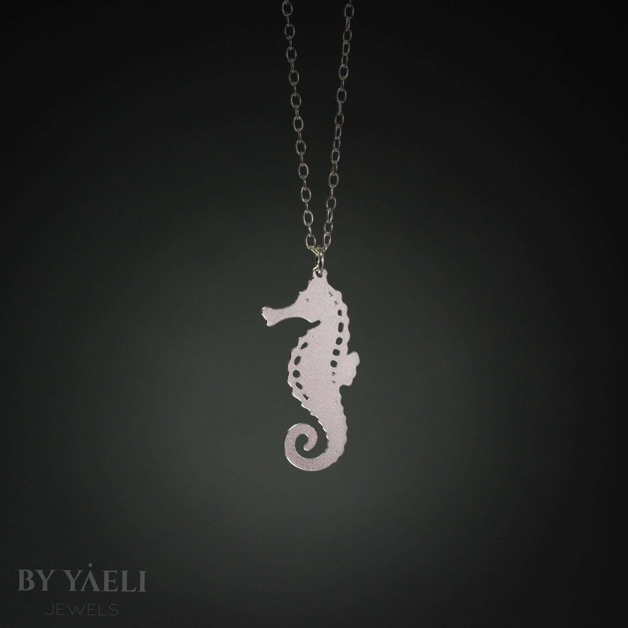 Seahorse necklace, silver seahorse pendant  seahorse necklace