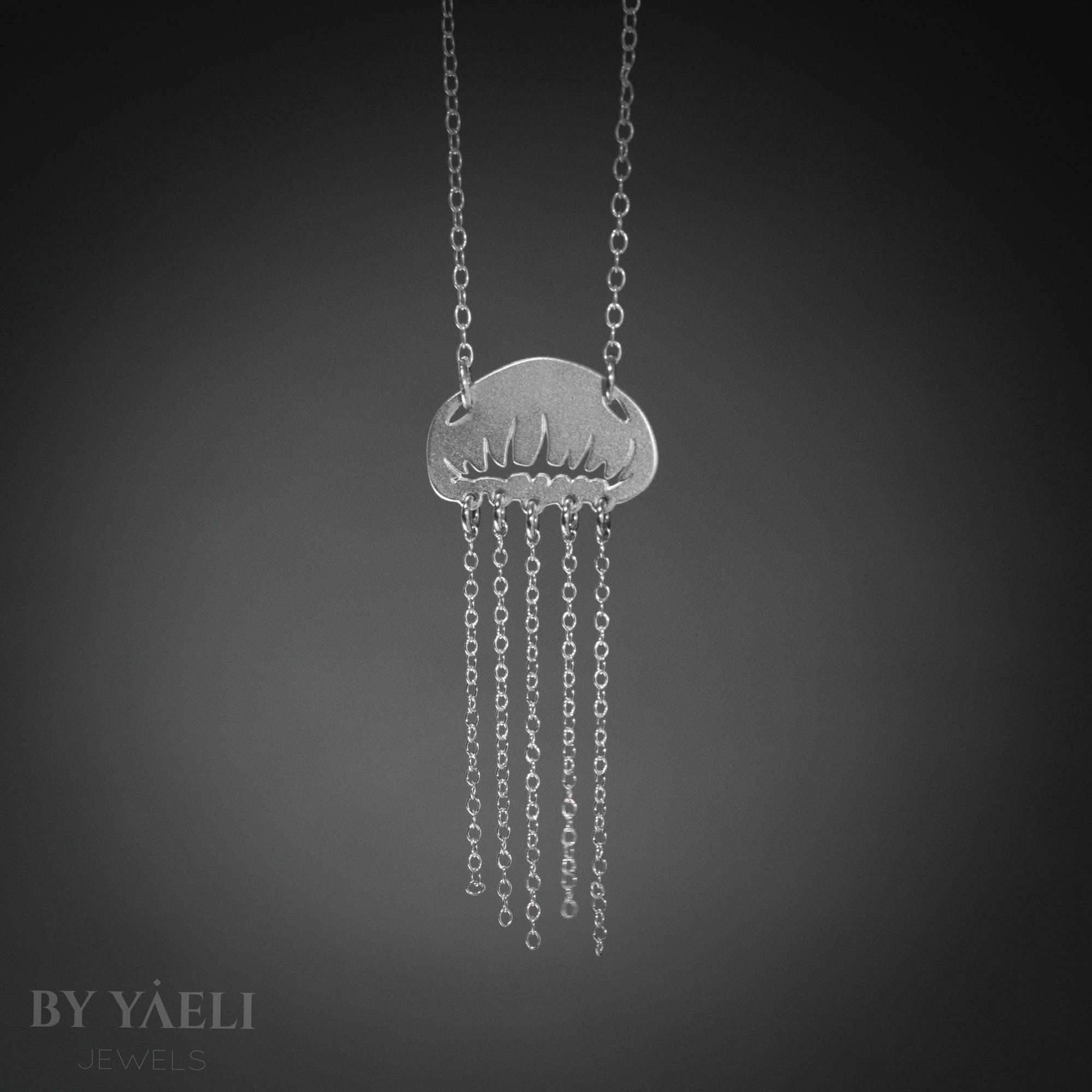 Jellyfish necklace gold jellyfish pendant sea necklace ocean charm beach jewelry gift for her