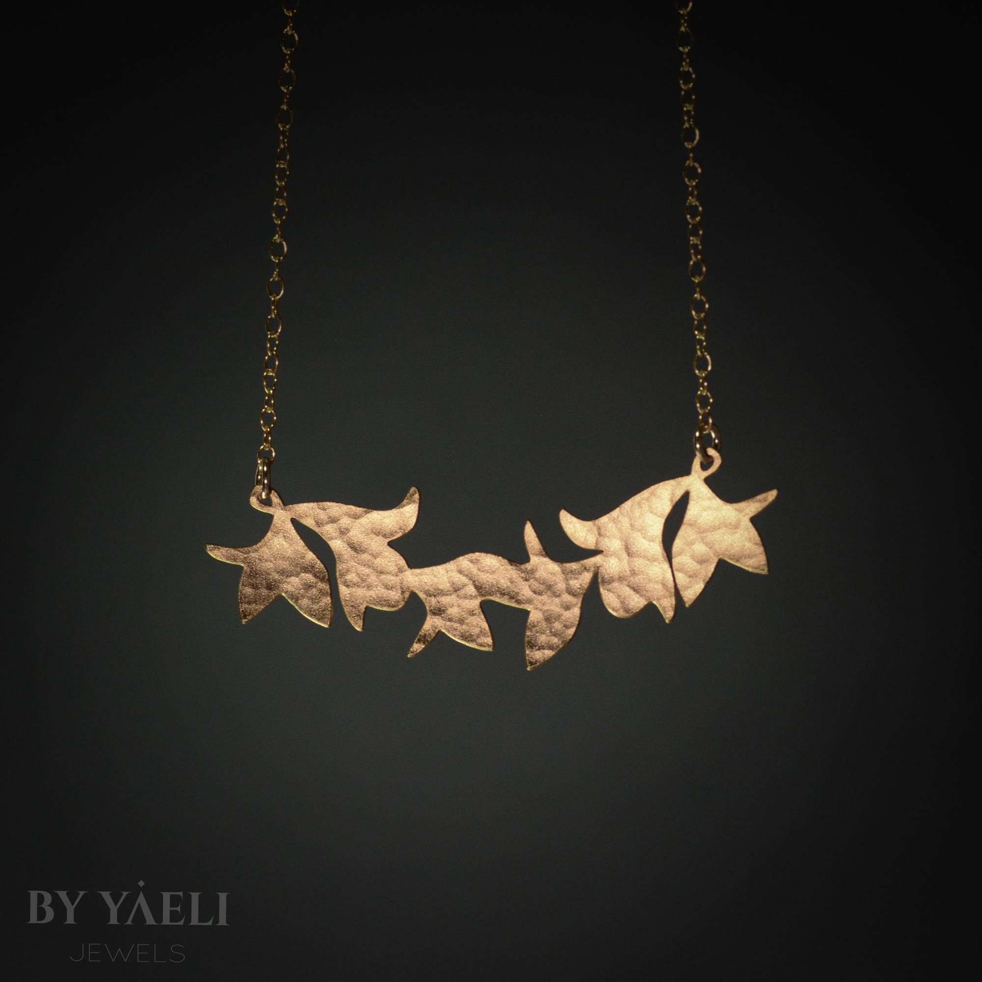 Leaf necklace nature jewelry gift for mom bohemian jewelry