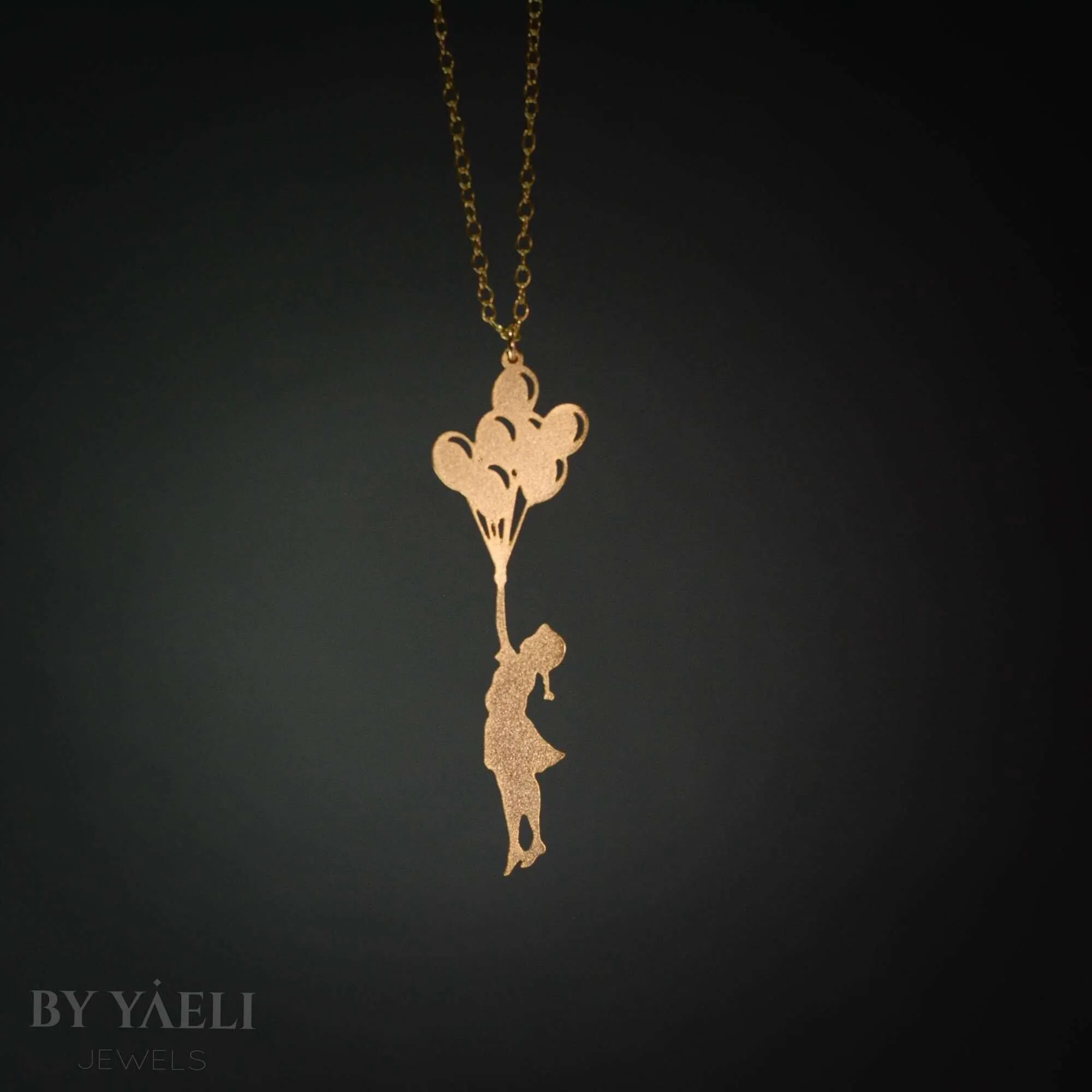 Balloon necklace gold girl necklace girl with balloons necklace