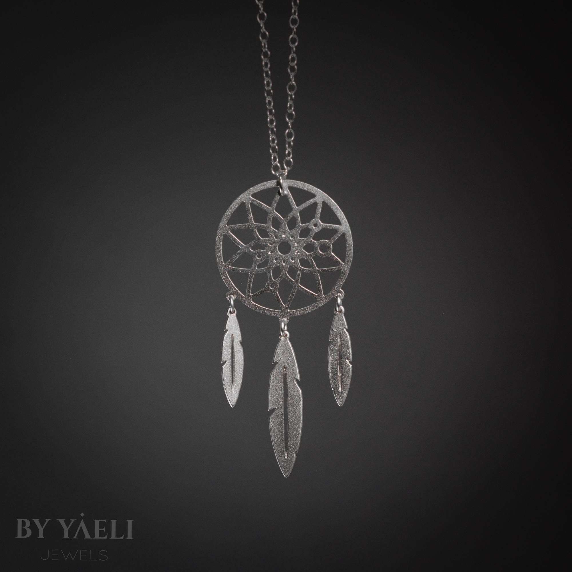 Dreamcatcher necklace silver dream catcher Indian jewelry tribal wiccan jewelry