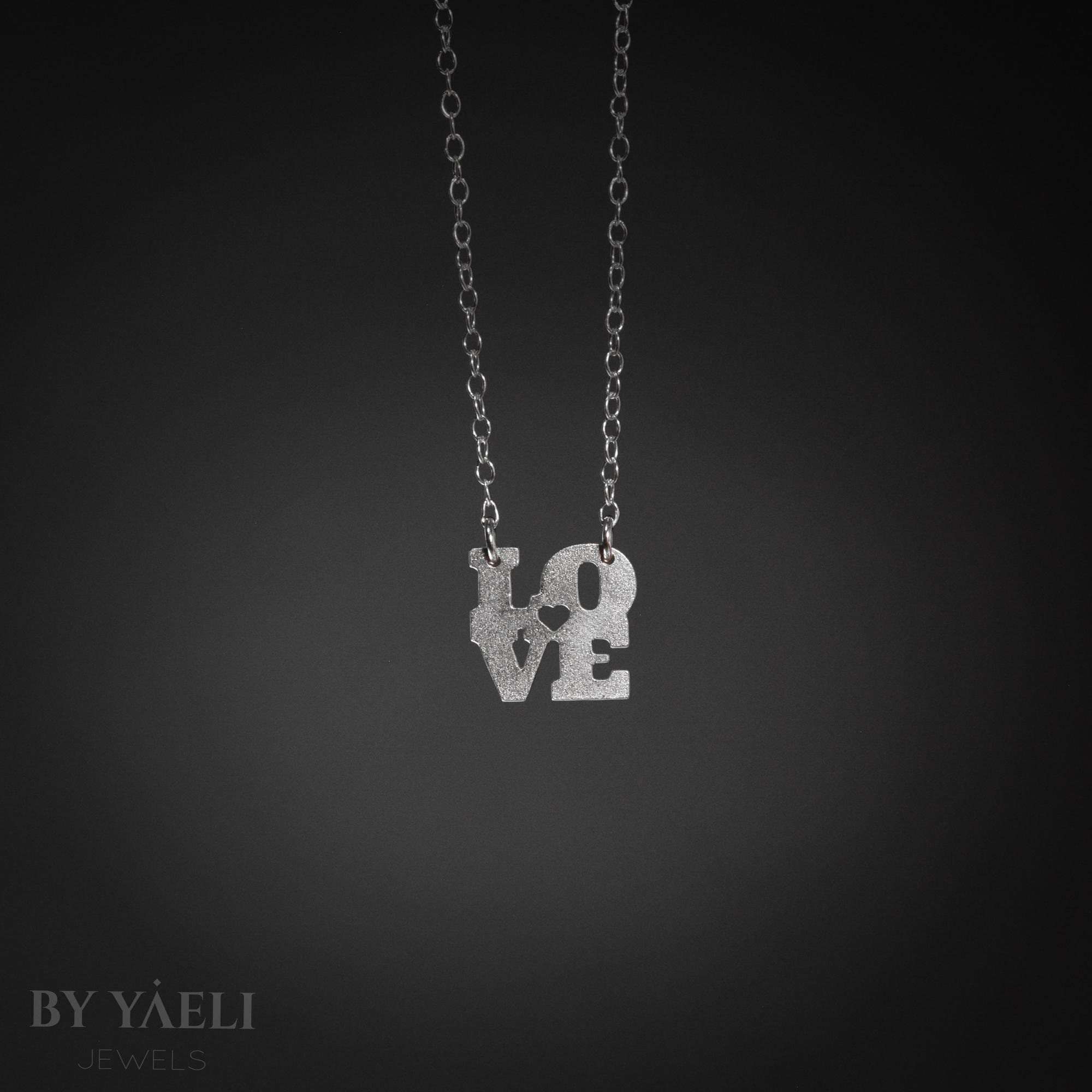 Love necklace relationship silver necklace couple necklace “love” script necklace