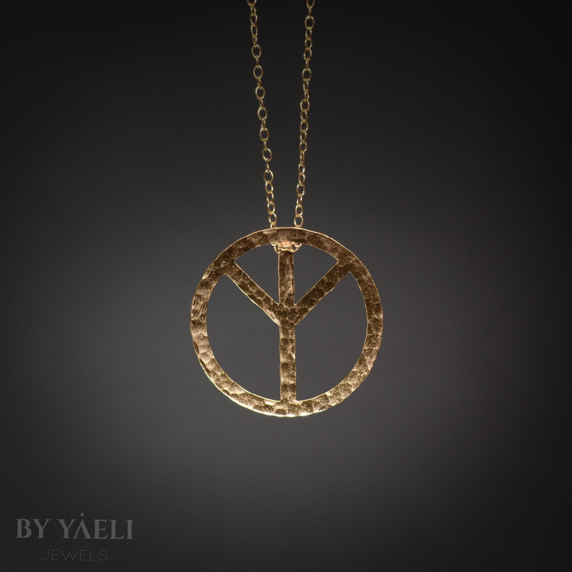 Peace necklace gold peace sign necklace hippie necklace hippie jewelry peace pendant peace charm