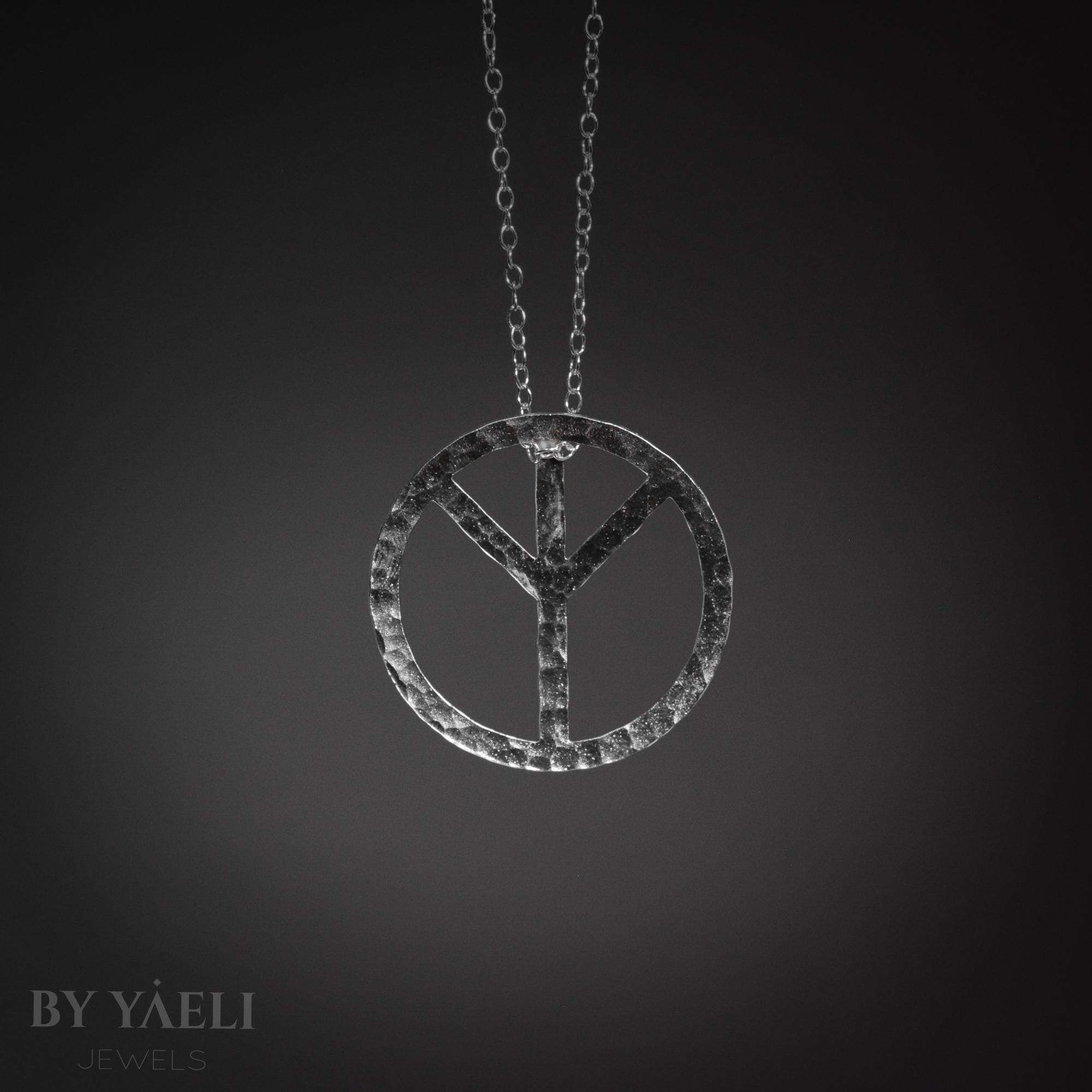 Peace necklace silver peace sign necklace hippie necklace hippie jewelry peace pendant peace charm 3 Peace necklace silver peace sign necklace hippie necklace hippie jewelry peace pendant peace charm - Image 3