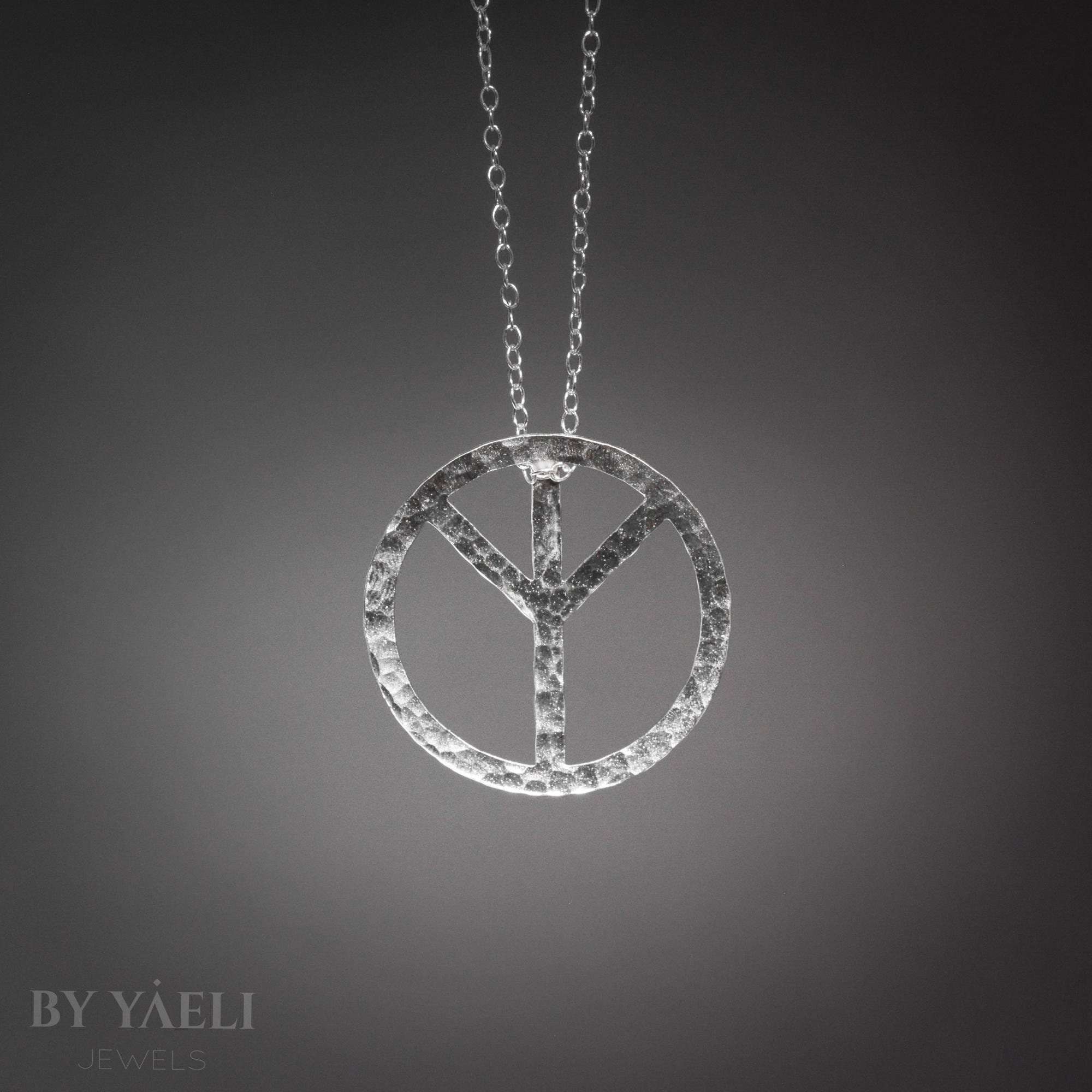 Peace necklace silver peace sign necklace hippie necklace hippie jewelry peace pendant peace charm