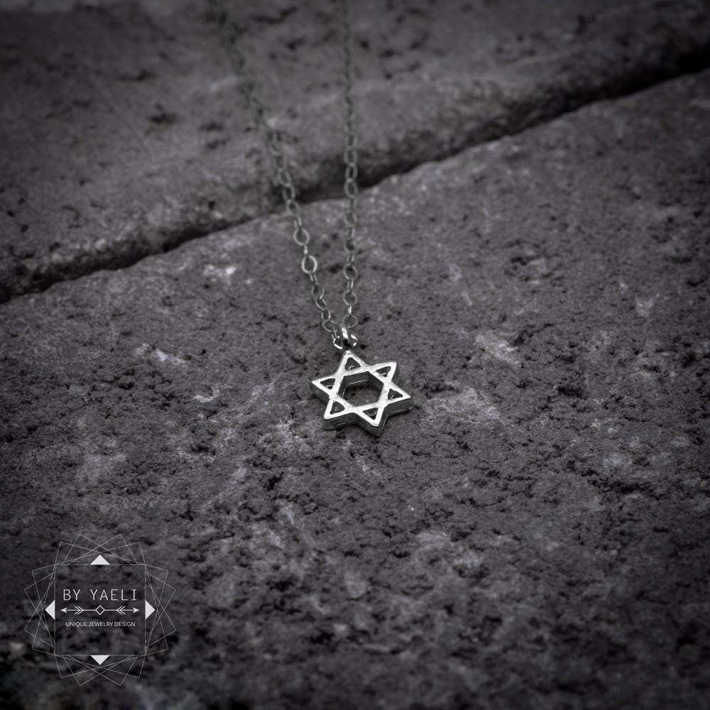 Jewish Magen David necklace silver star of David Judaica jewelry