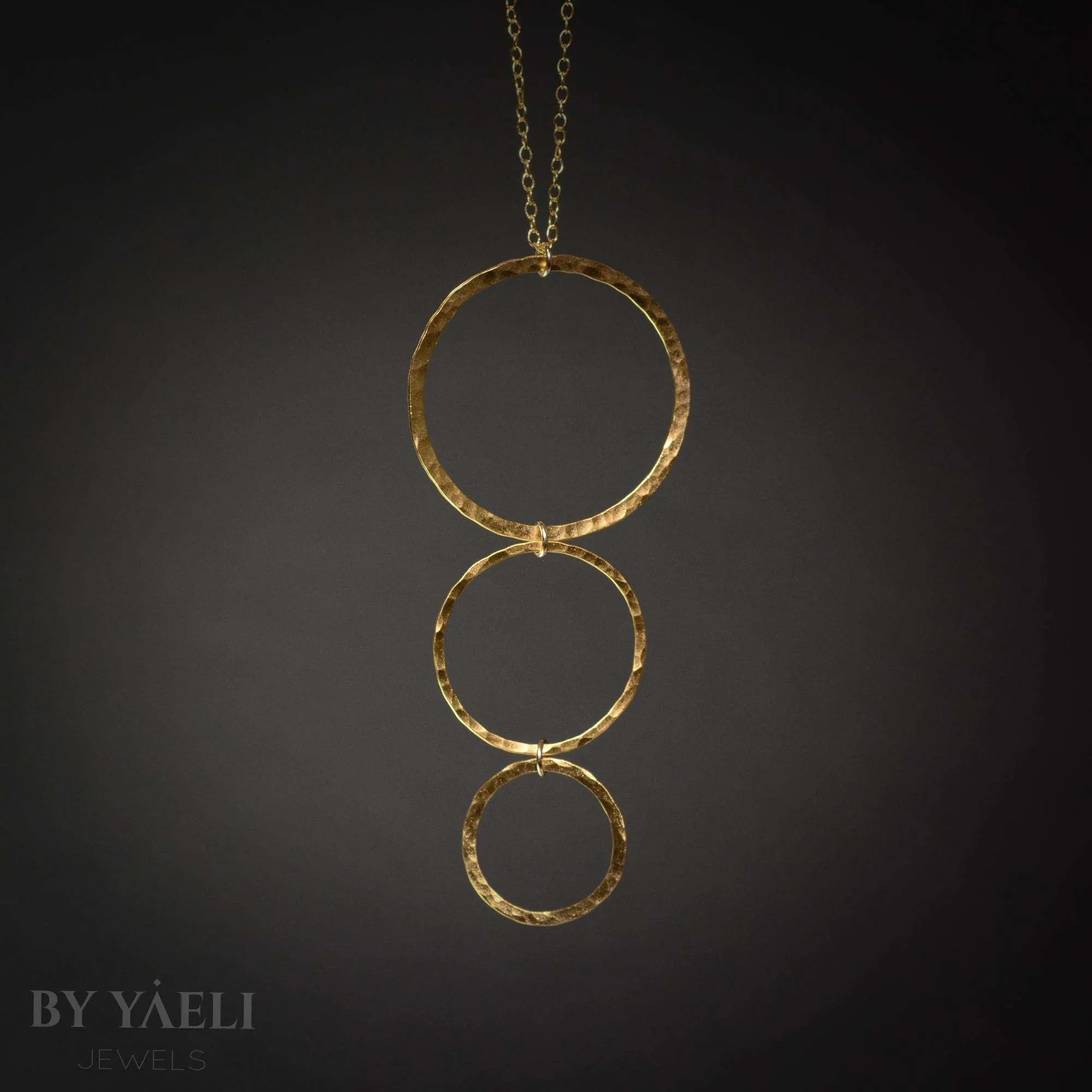 Long necklace gold geometric necklace circles necklace gold hoops minimalist necklace gift for her
