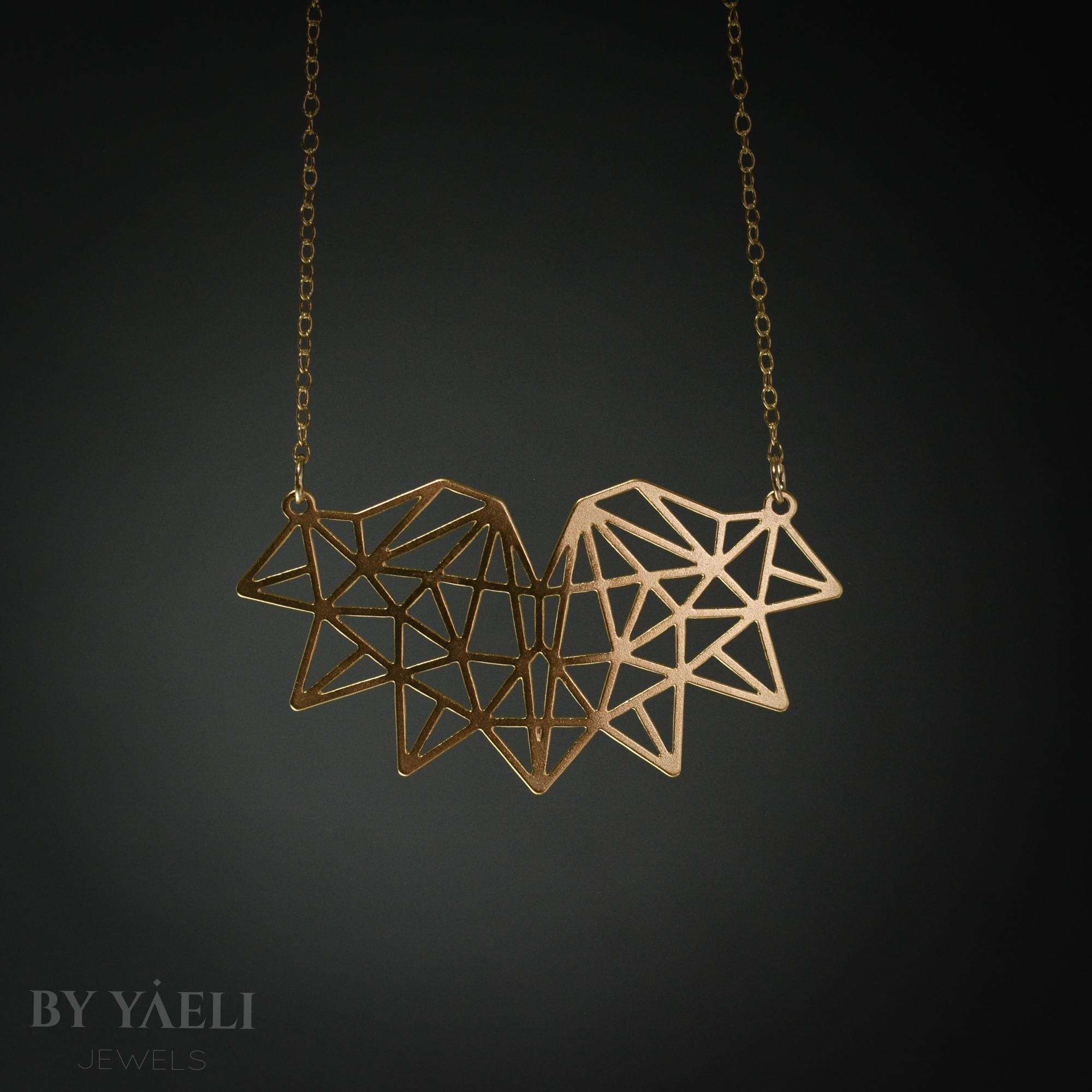 Geometric necklace triangle necklace gold triangle heart gift for mom 3 Geometric necklace triangle necklace gold triangle heart gift for mom - Image 3