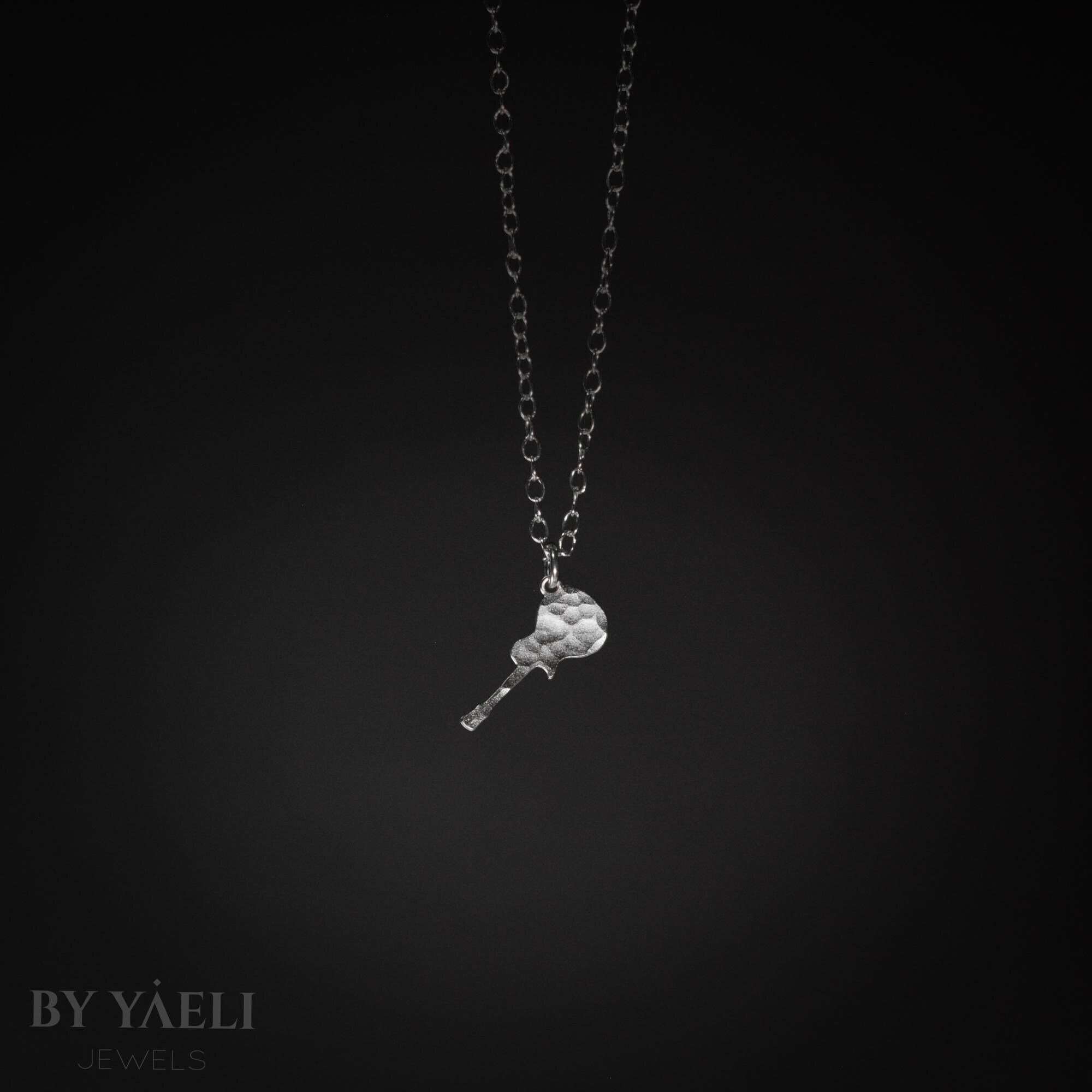 Electric guitar necklace silver guitar necklace Gibson les Paul charm music gift