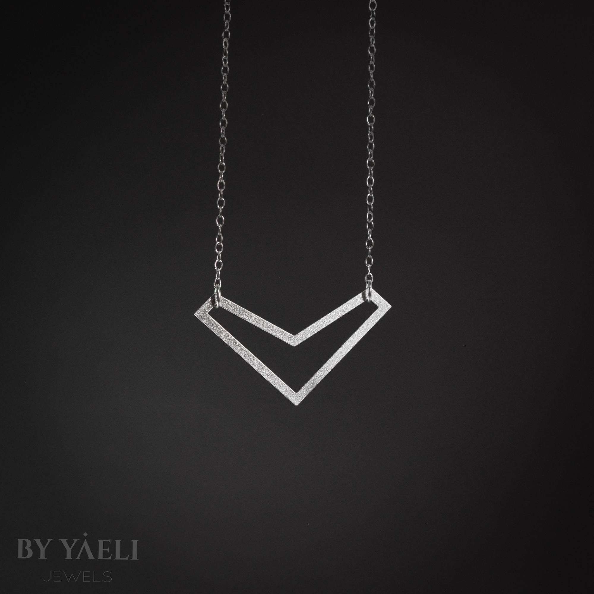 Chevron necklace V necklace geometric arrow necklace hollow triangle necklace