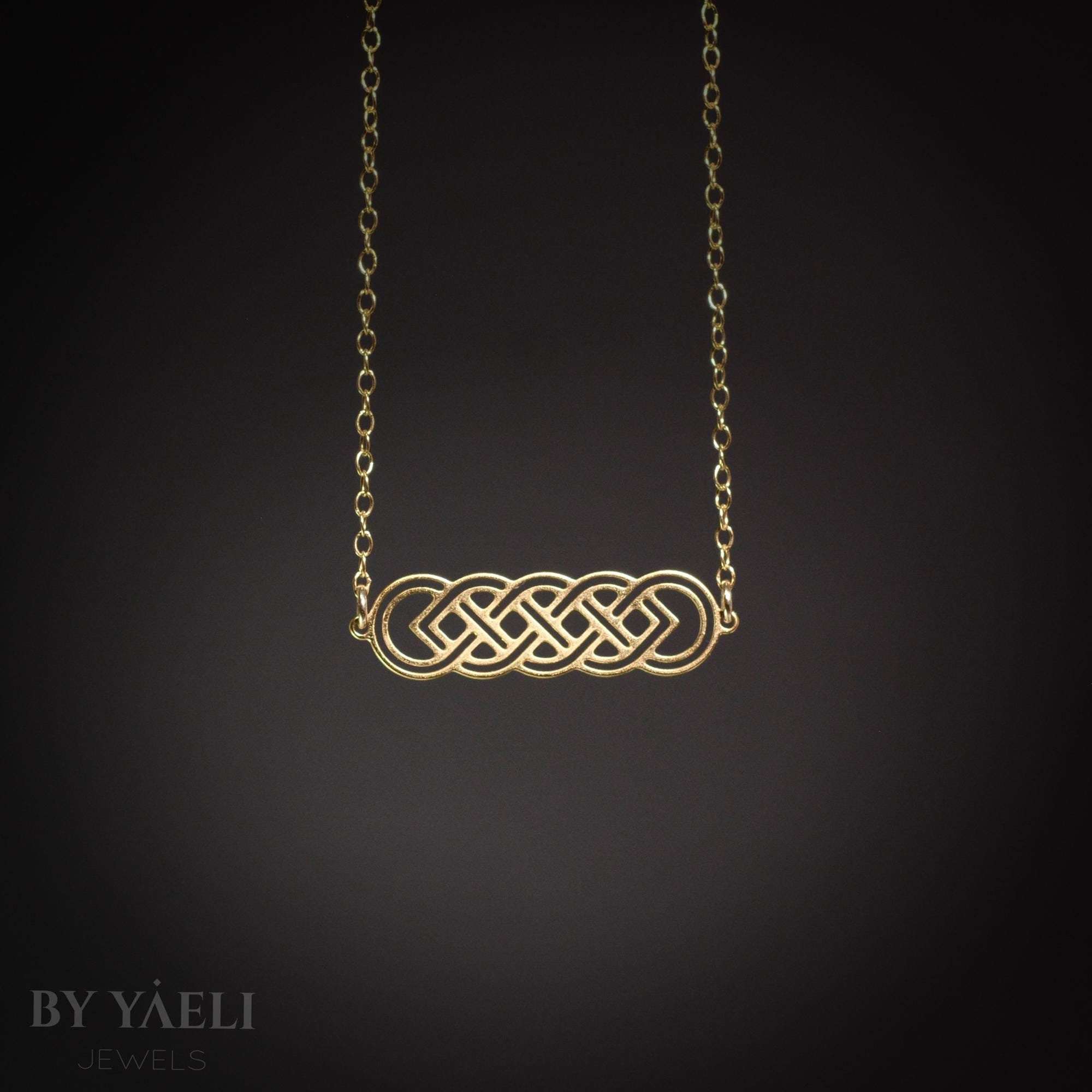 Celtic knot necklace gold infinity necklace Irish jewelry Celtic necklace