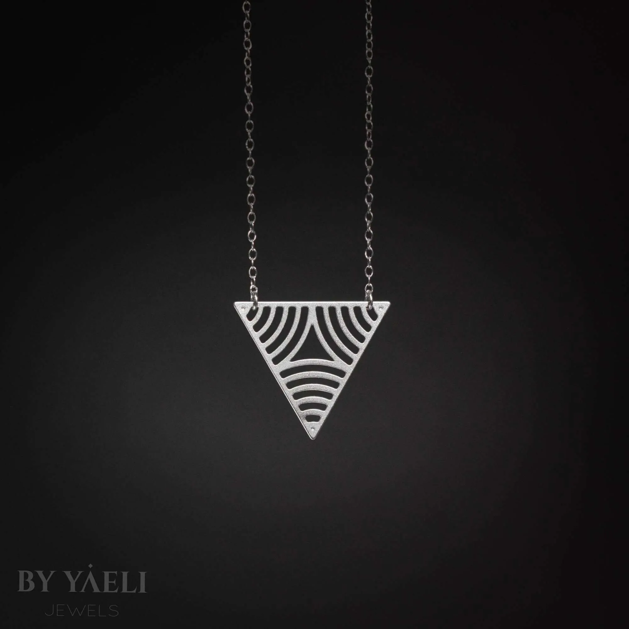 Triangular necklace geometric necklace silver triangular pendant Christmas gift for her
