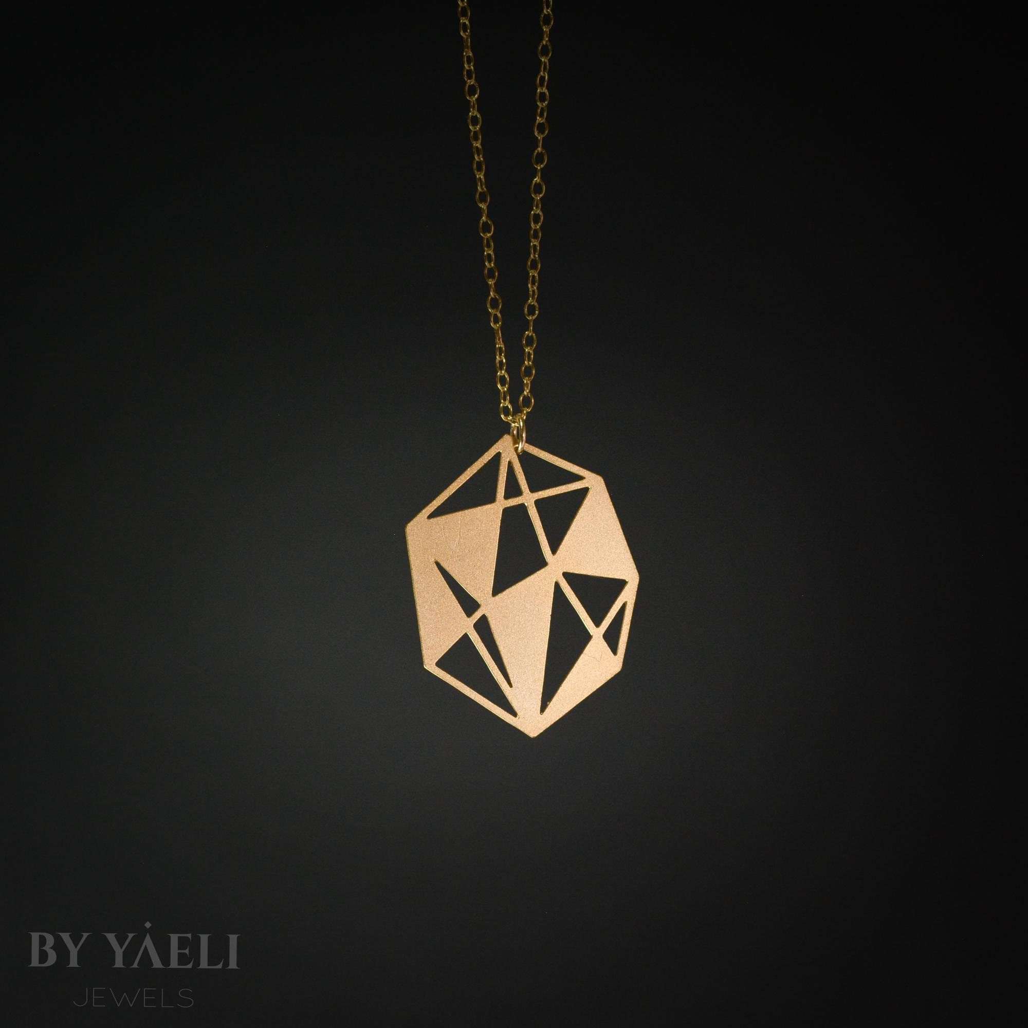 Geometric necklace diamond necklace gold geometric pendant silver diamond necklace