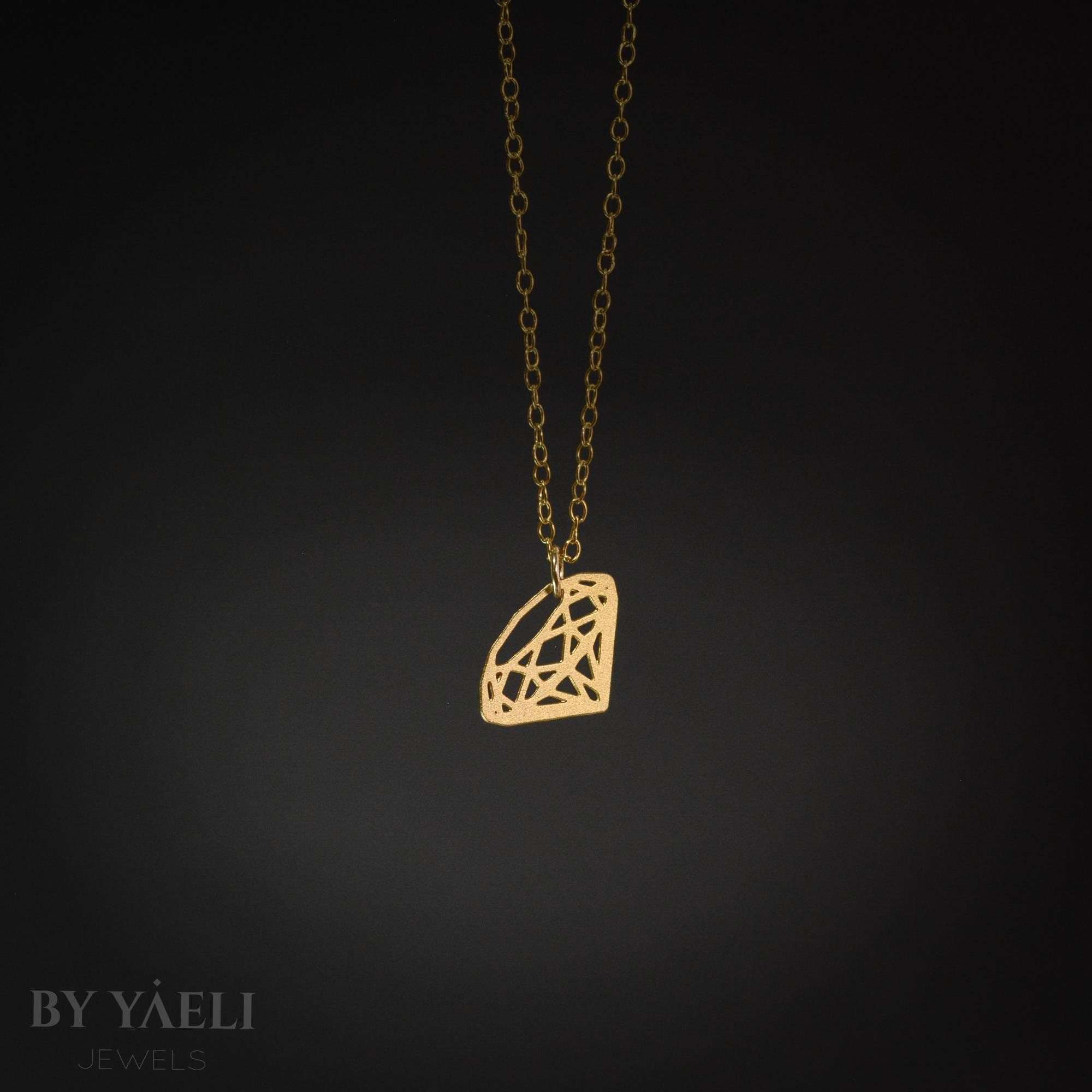 Geometric necklace diamond shape necklace minimalist jewelry