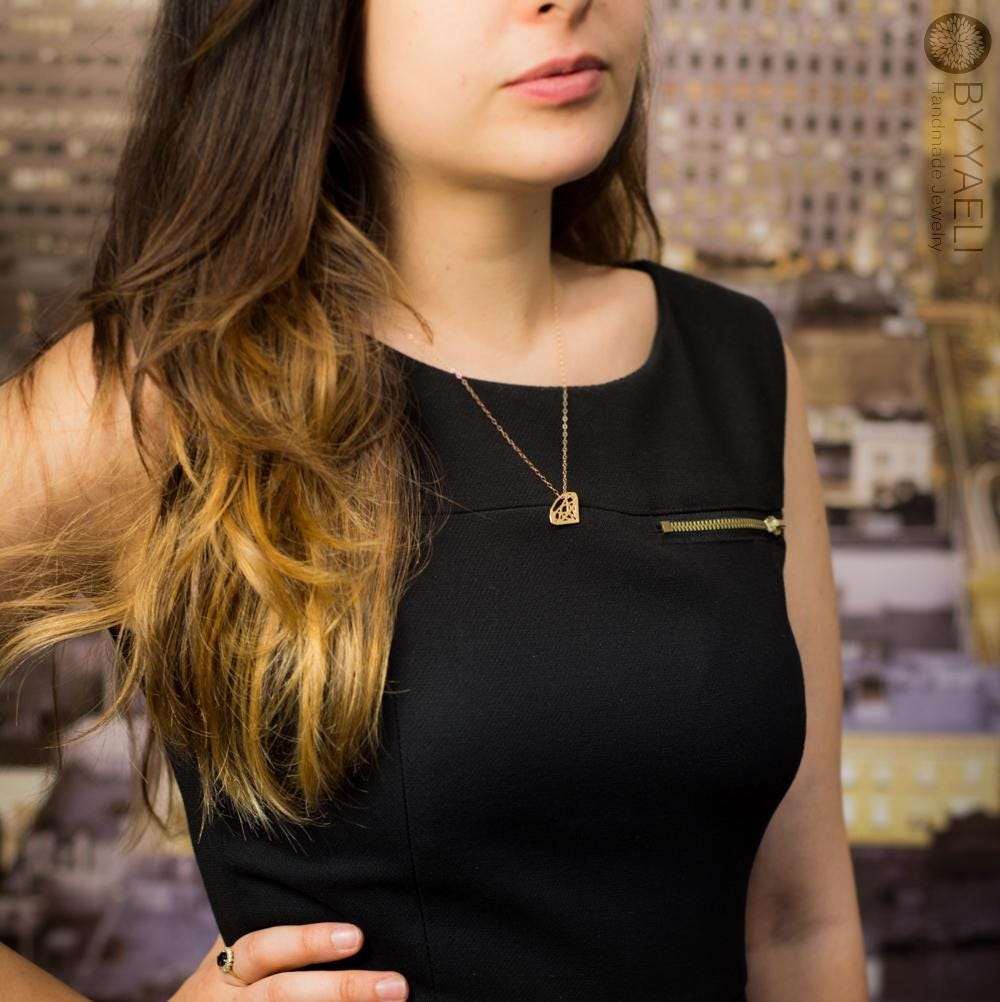 Geometric necklace silver diamond shape necklace minimalist jewelry