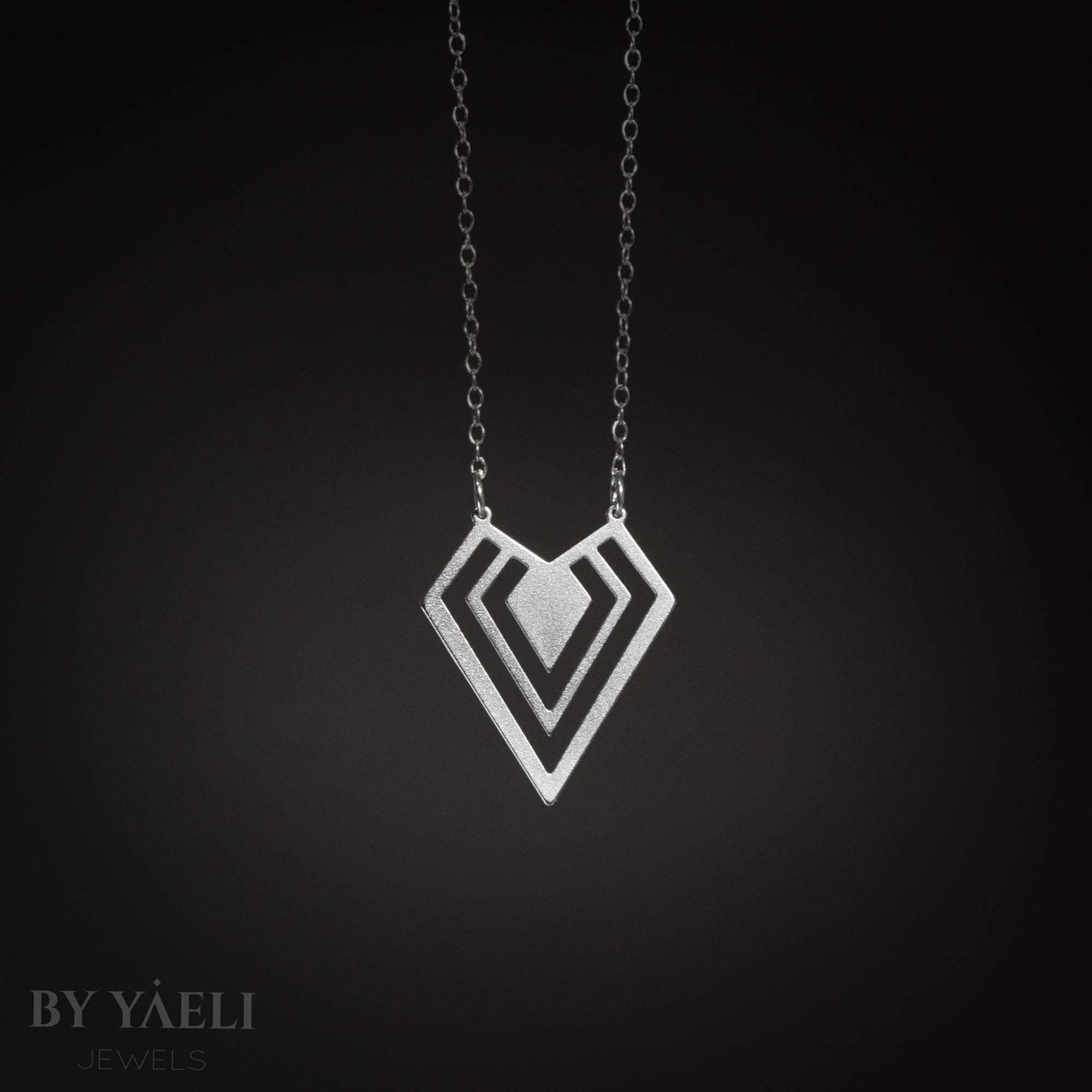Geometric necklace silver triangle necklace diamond shape necklace triangle pendant