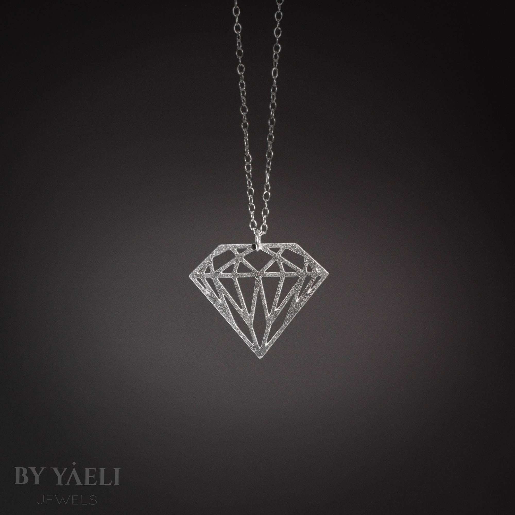 Geometric necklace silver diamond necklace dainty minimalist necklace for women gift for here