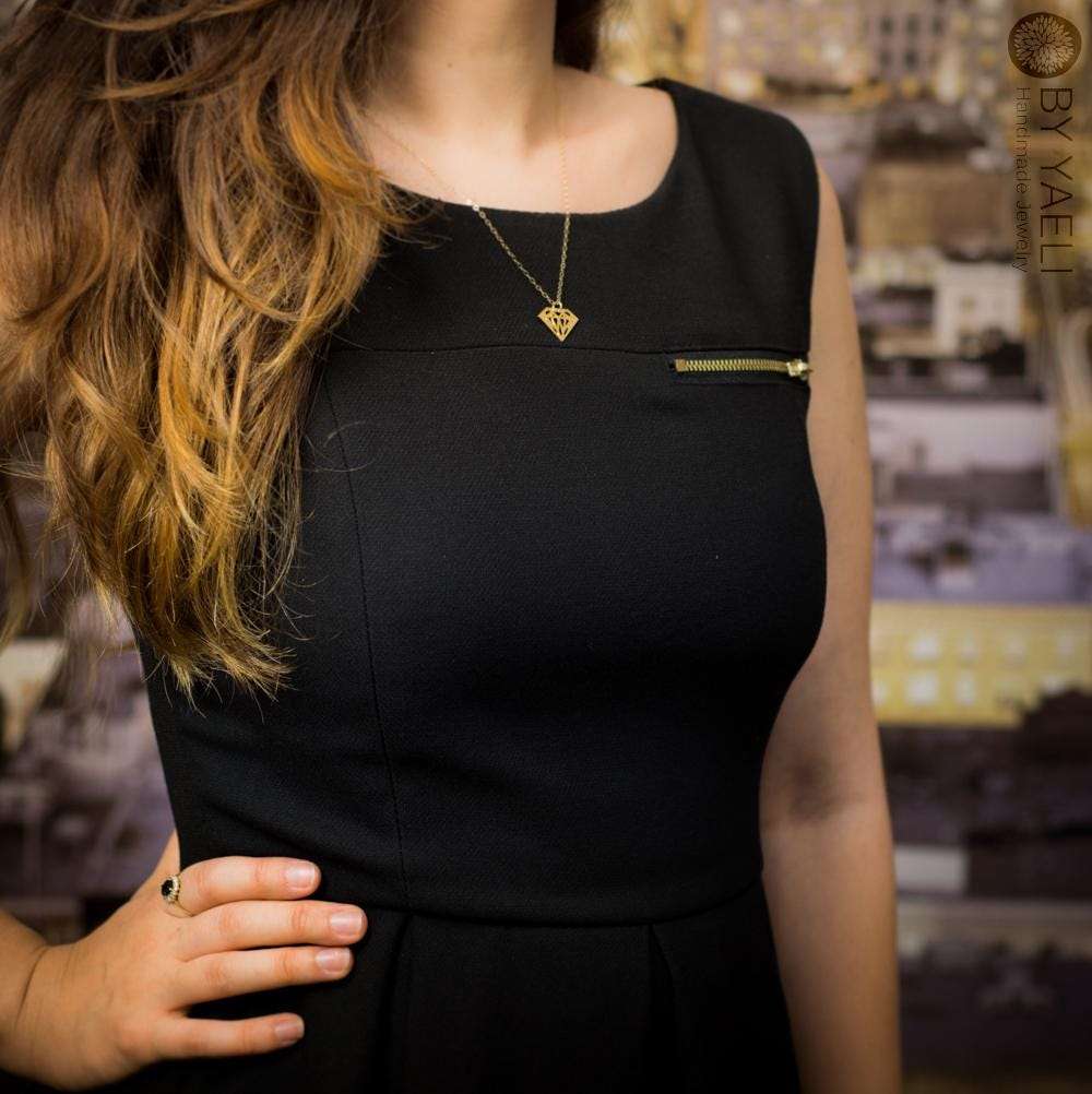 Geometric necklace gold diamond necklace dainty minimalist necklace