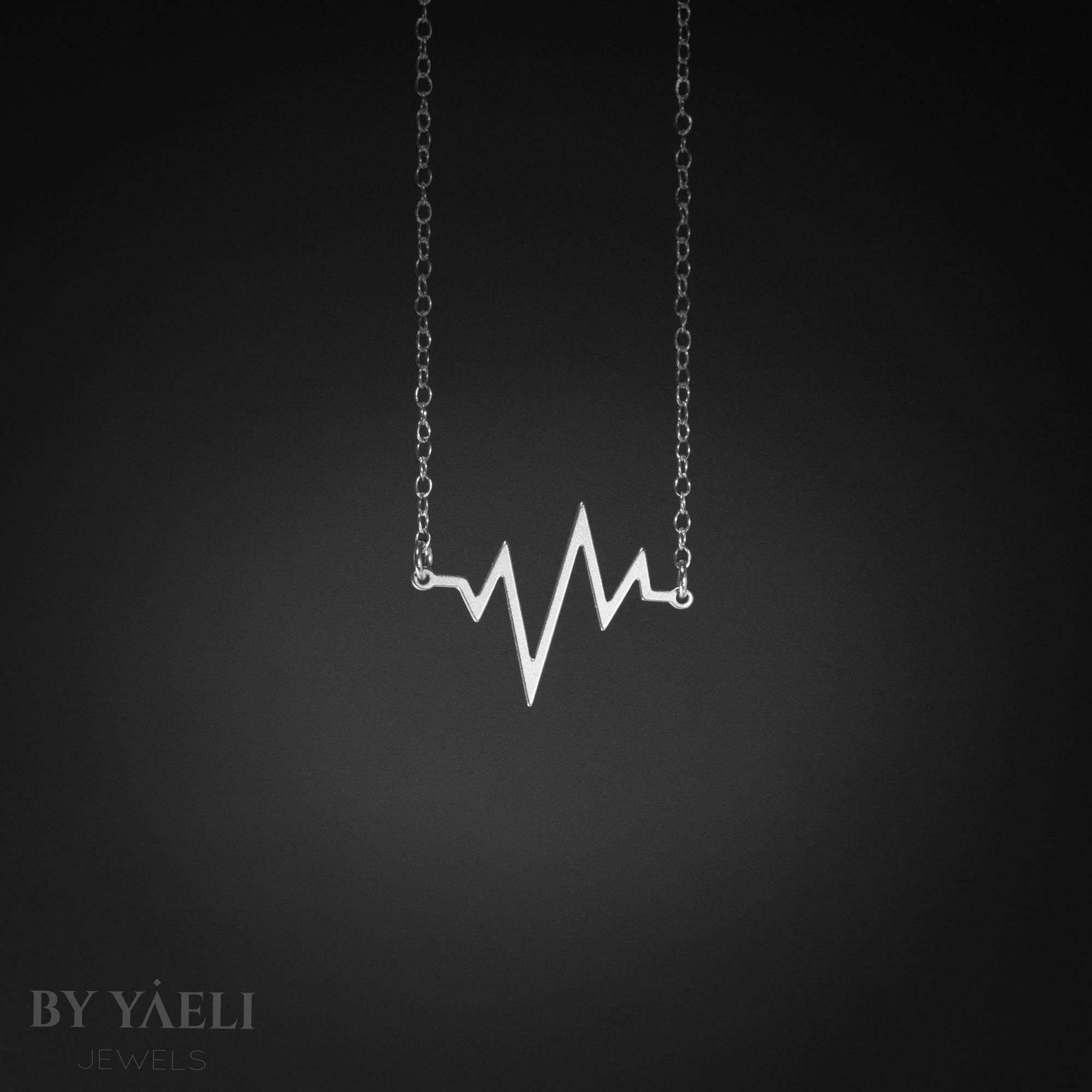 Heartbeat necklace heartbeat pendant ekg necklace