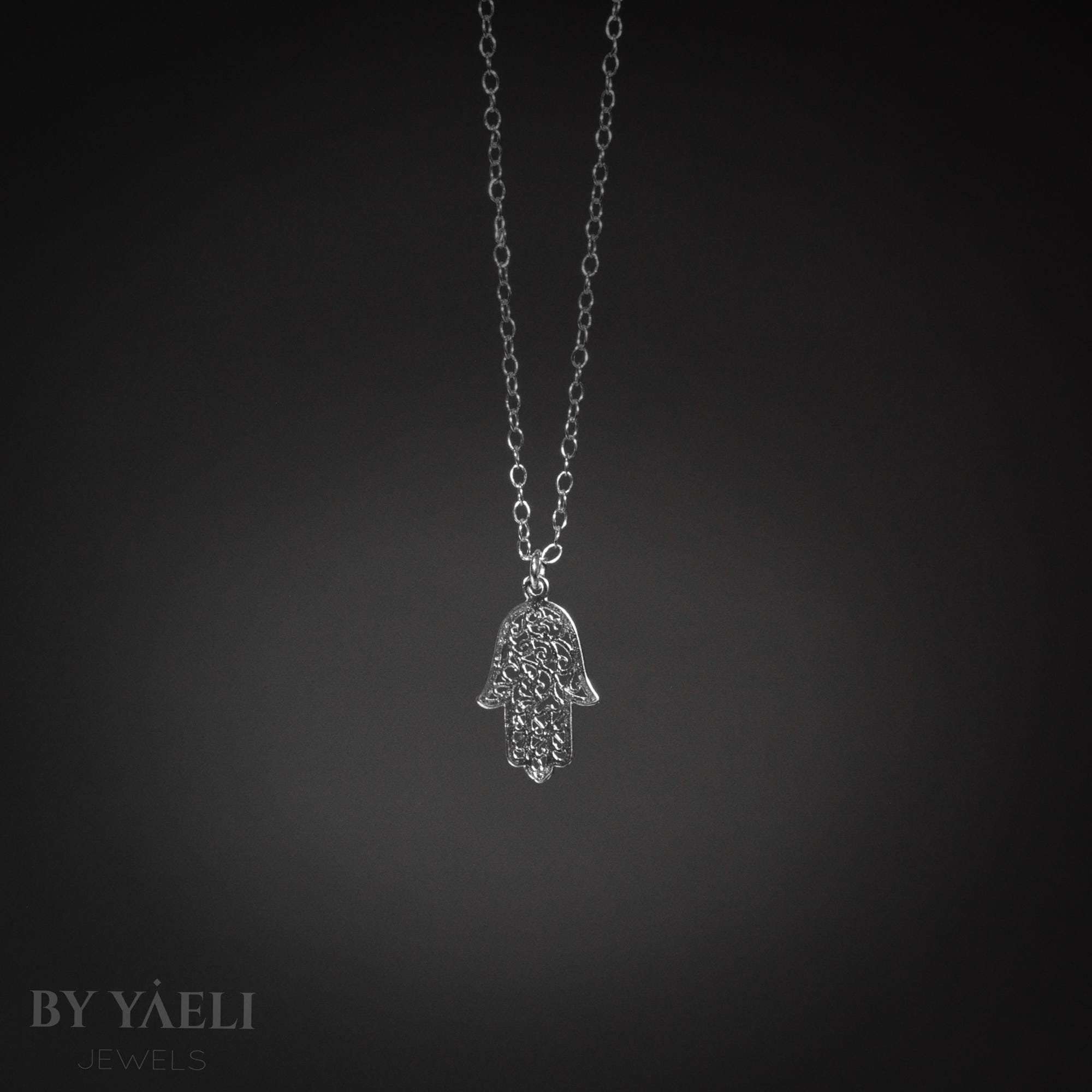 Hamsa necklace silver hamsa charm hamsa jewelry hamsa pendant