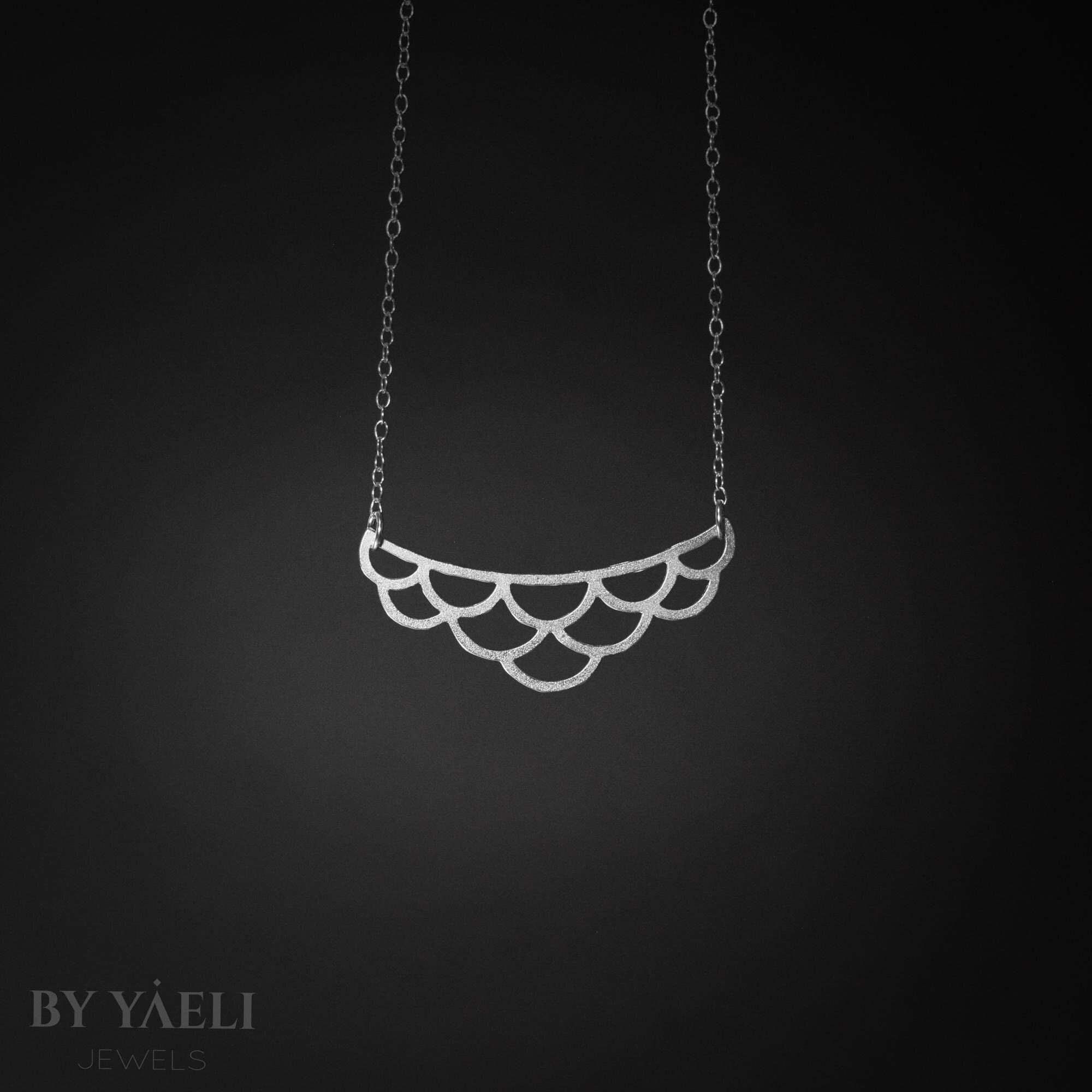 Geometric necklace half circle necklace gift for her