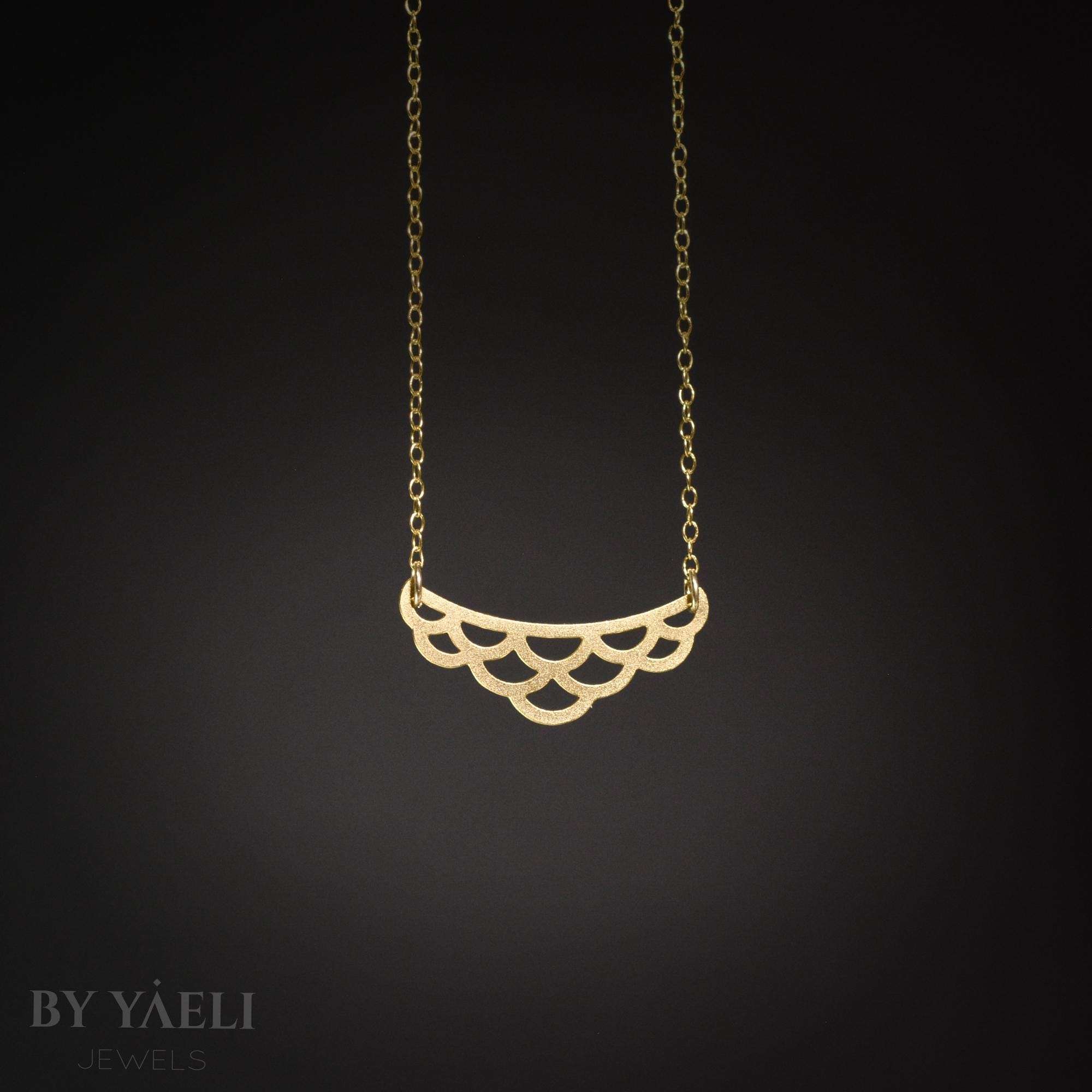 Geometric necklace half circle necklace curve necklace Christmas gift for her