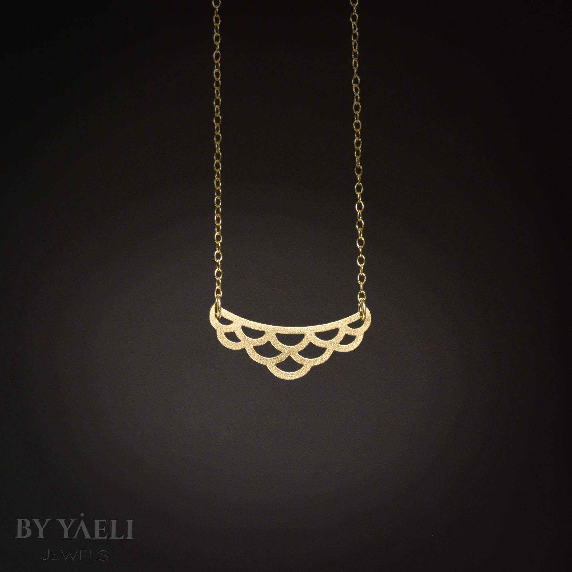 Geometric necklace half circle necklace curve necklace Christmas gift for her