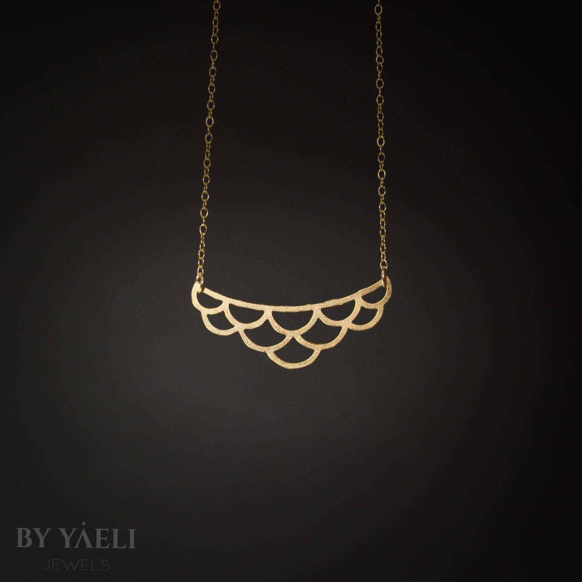 Geometric necklace half circle necklace curve necklace Christmas gift for her