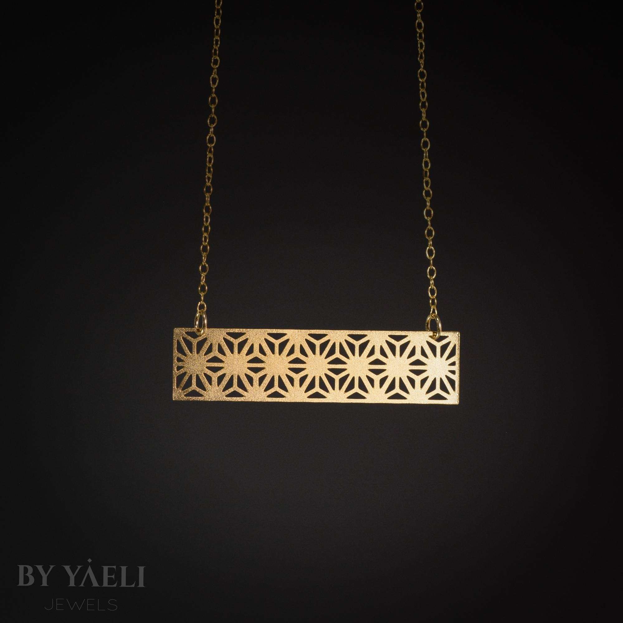 Geometric necklace gold rectangular necklace gift for her