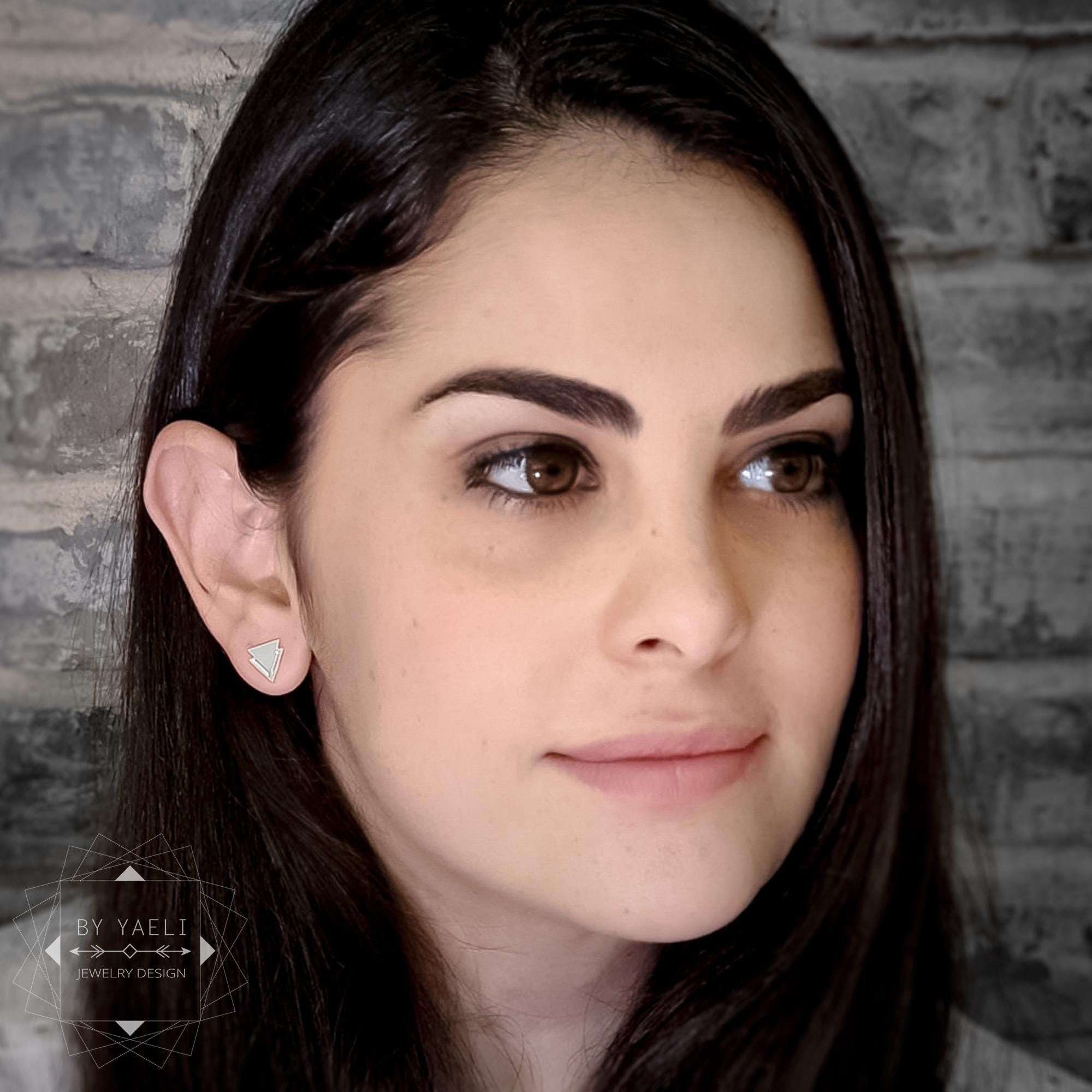 Triangle earrings geometric earrings cute silver triangle stud earrings 1 Triangle earrings geometric earrings cute silver triangle stud earrings