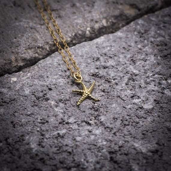 Starfish necklace beach necklace tiny sea necklace ocean necklace gift for here