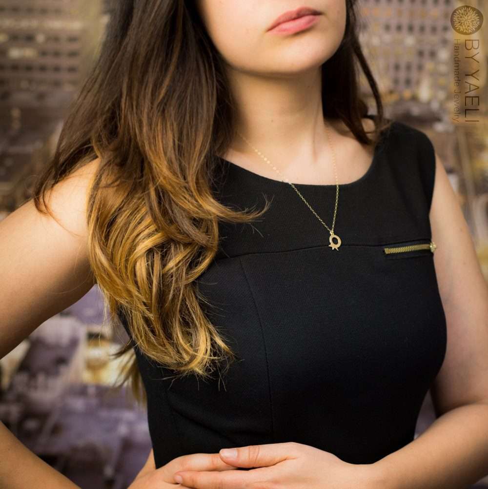 Gold pomegranate necklace, pomegranate charm pendant 3 Gold pomegranate necklace, pomegranate charm pendant - Image 3