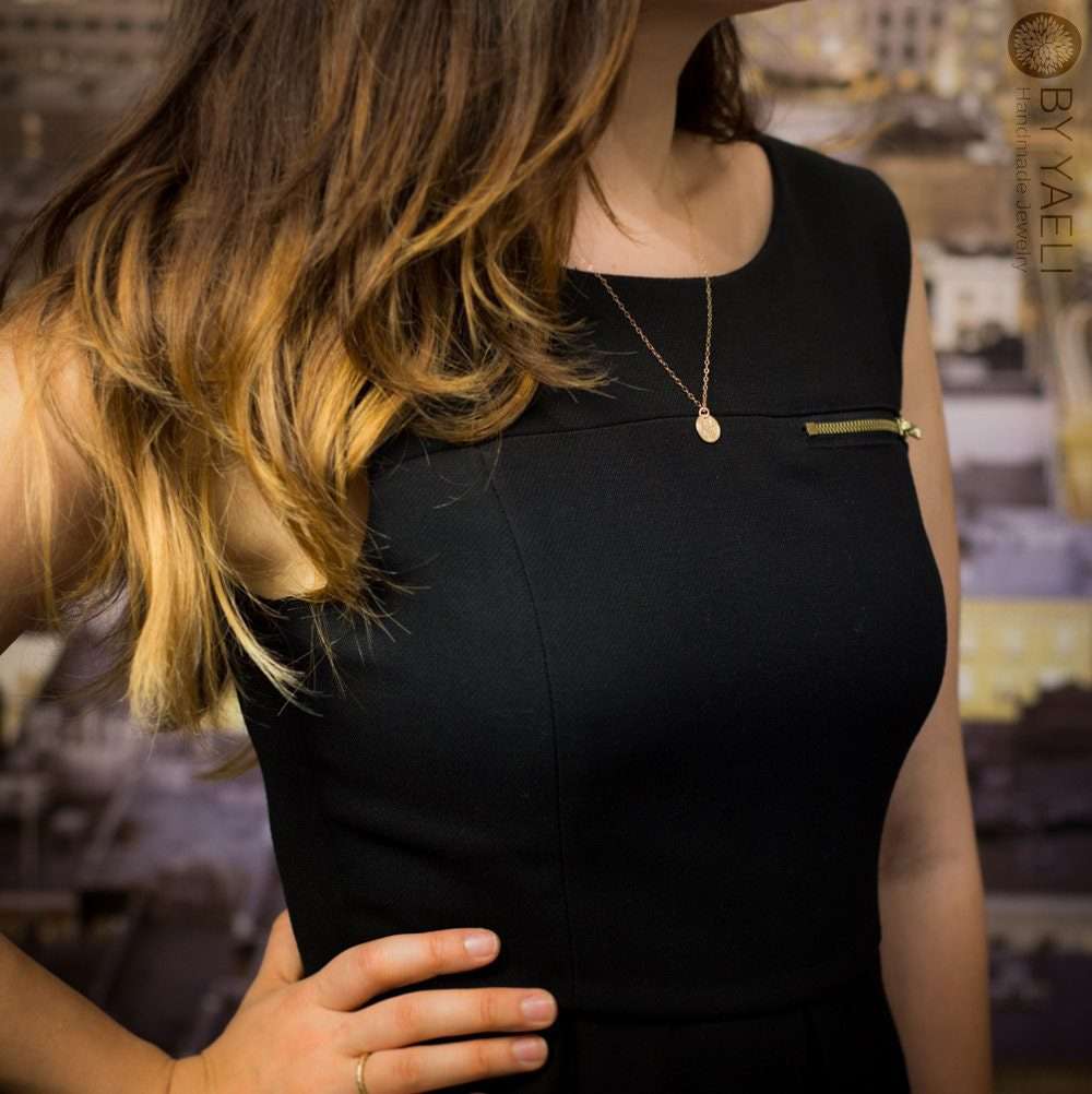 Gold coin necklace tiny gold Greek coin pendant gold coin charm 3 Gold coin necklace tiny gold Greek coin pendant gold coin charm - Image 3