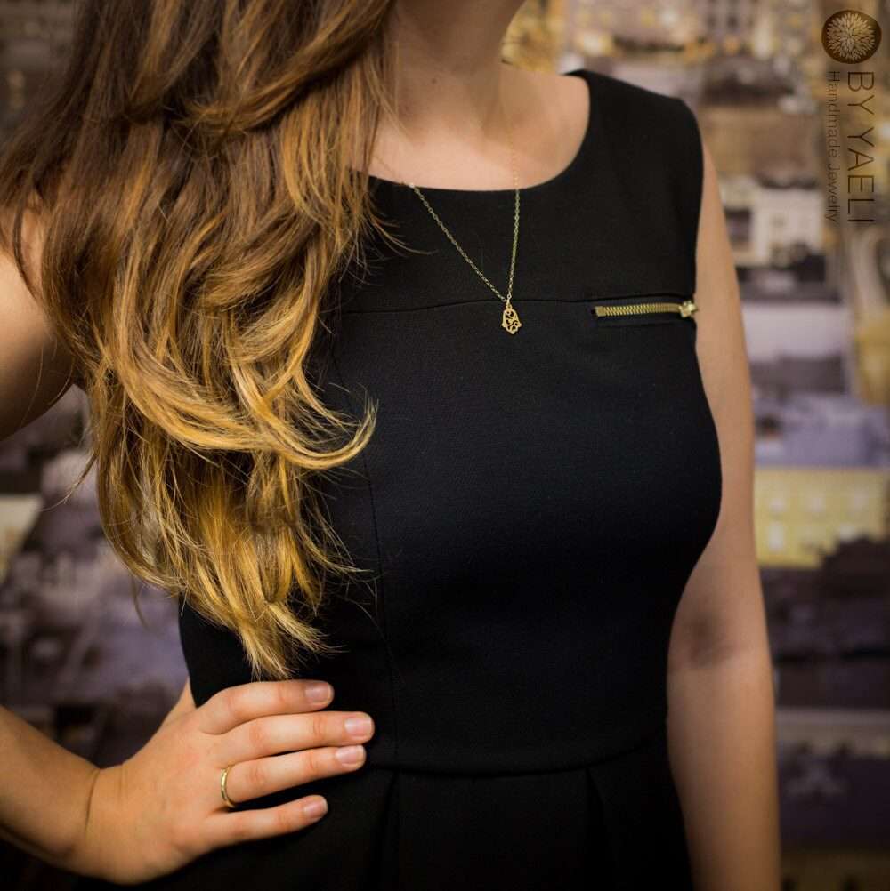 Hamsa necklace dainty gold hamsa jewelry protection necklace hamsa charm 3 Hamsa necklace gold evil eye tiny Hamsa hand charm protection necklace